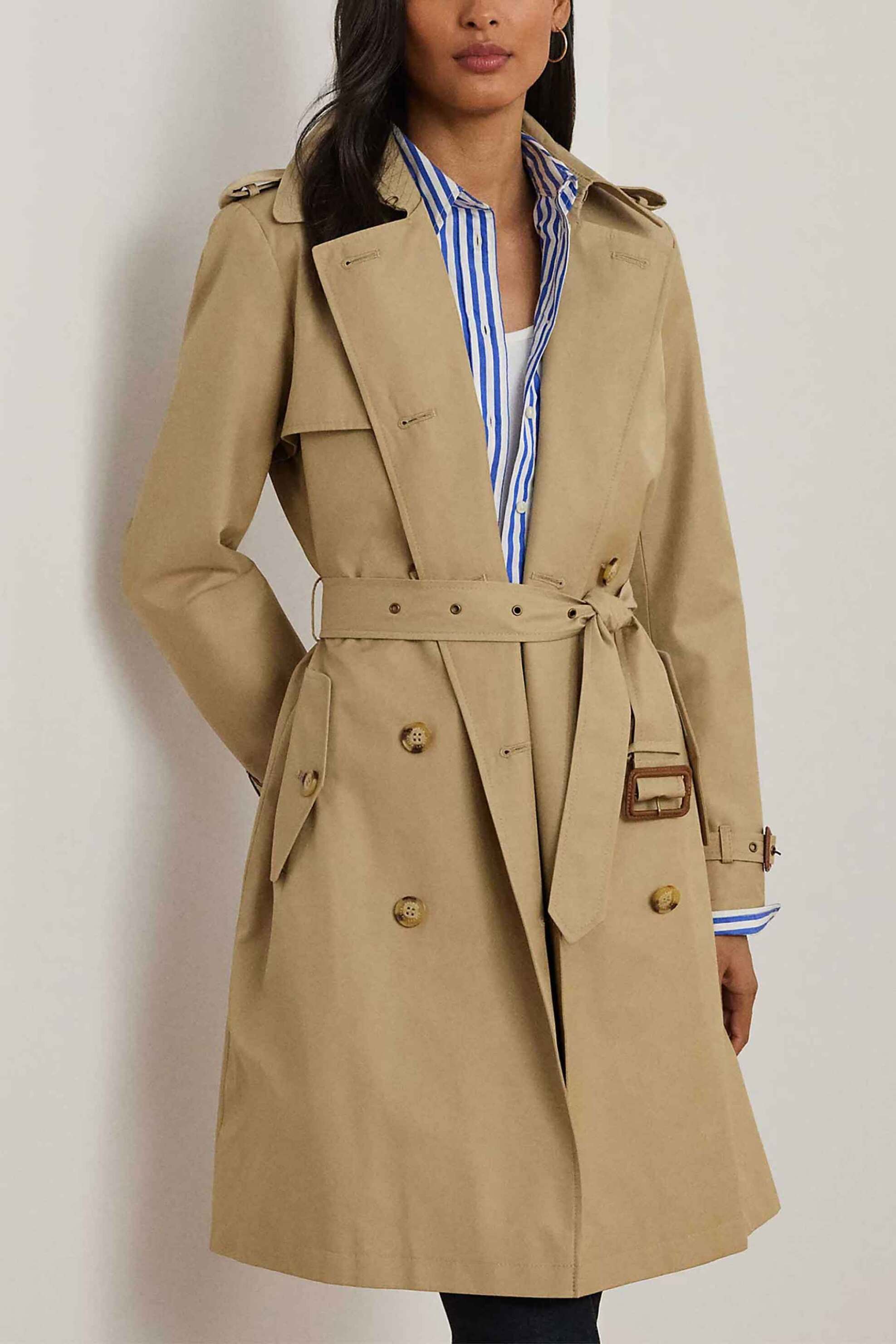 Lauren Ralph Lauren γυναικεία καπαρντίνα με σταυρωτό κλείσιμο και ζώνη Straight Fit
