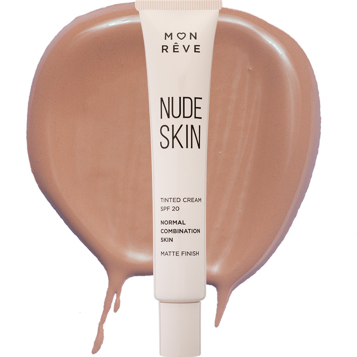 Mon Reve Nude Skin Normal to Combination Skin Matte Finish Spf20 Tinted Cream Κρέμα Προσώπου με Χρώμα Μεσαίας Προστασίας που Εξομοιώνει τον Τόνο του Δέρματος & Καλύπτει Ελαφρές Ατέλειες 30ml - No 103 Dark