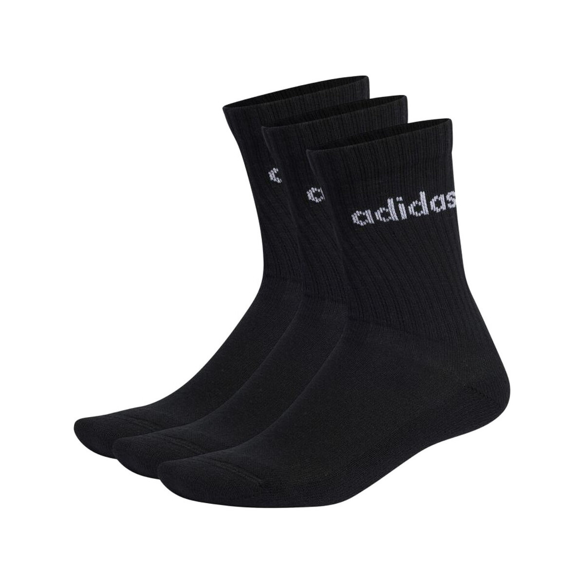 Αθλητικές κάλτσες adidas Chaussettes linear crew cushioned noir/blanc