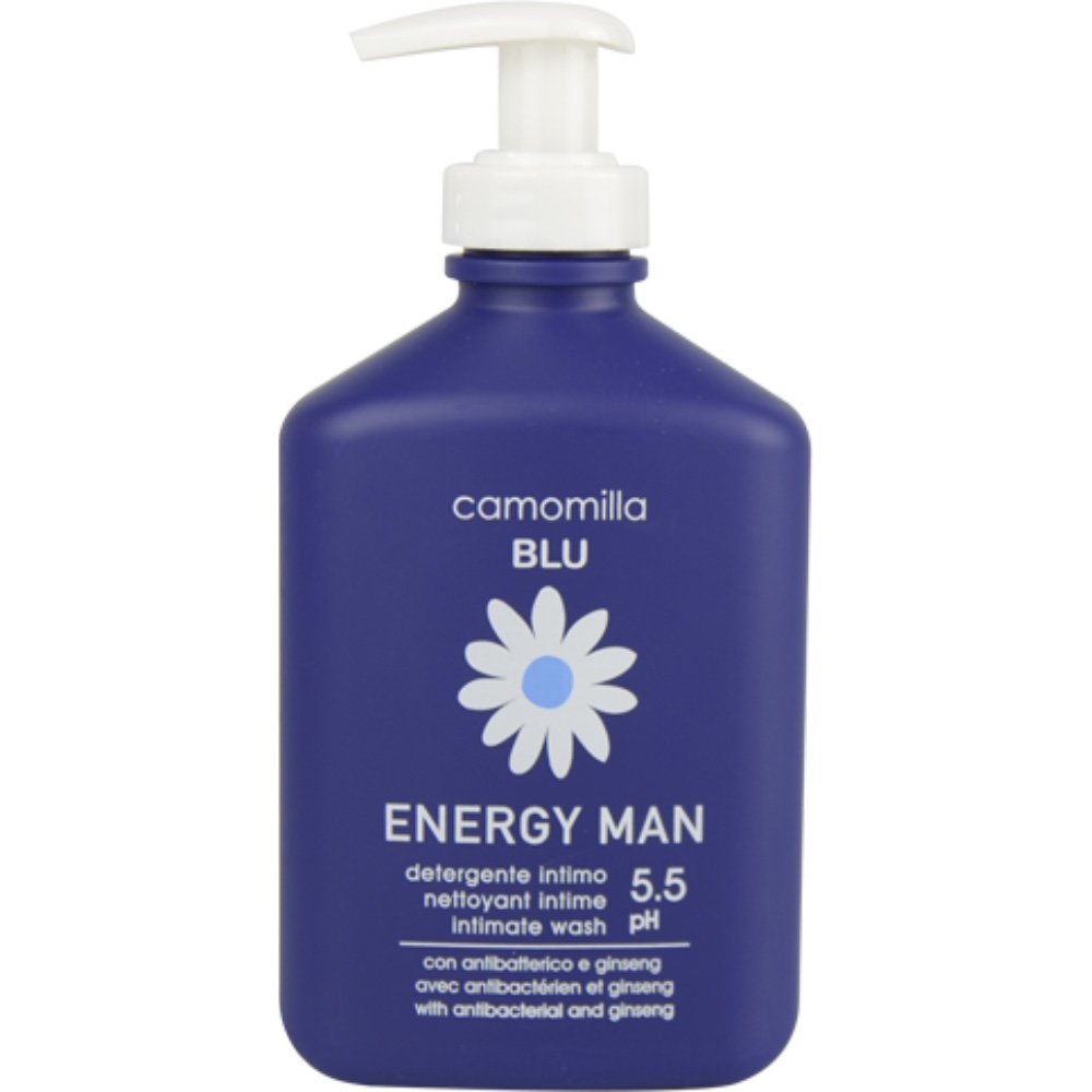 Camomilla Blu Energy Man Intimate Wash Απαλή Λοσιόν Καθαρισμού Ανδρών για την Ευαίσθητη Περιοχή με Εκχύλισμα Τζίσενγκ με Αντλία 300ml