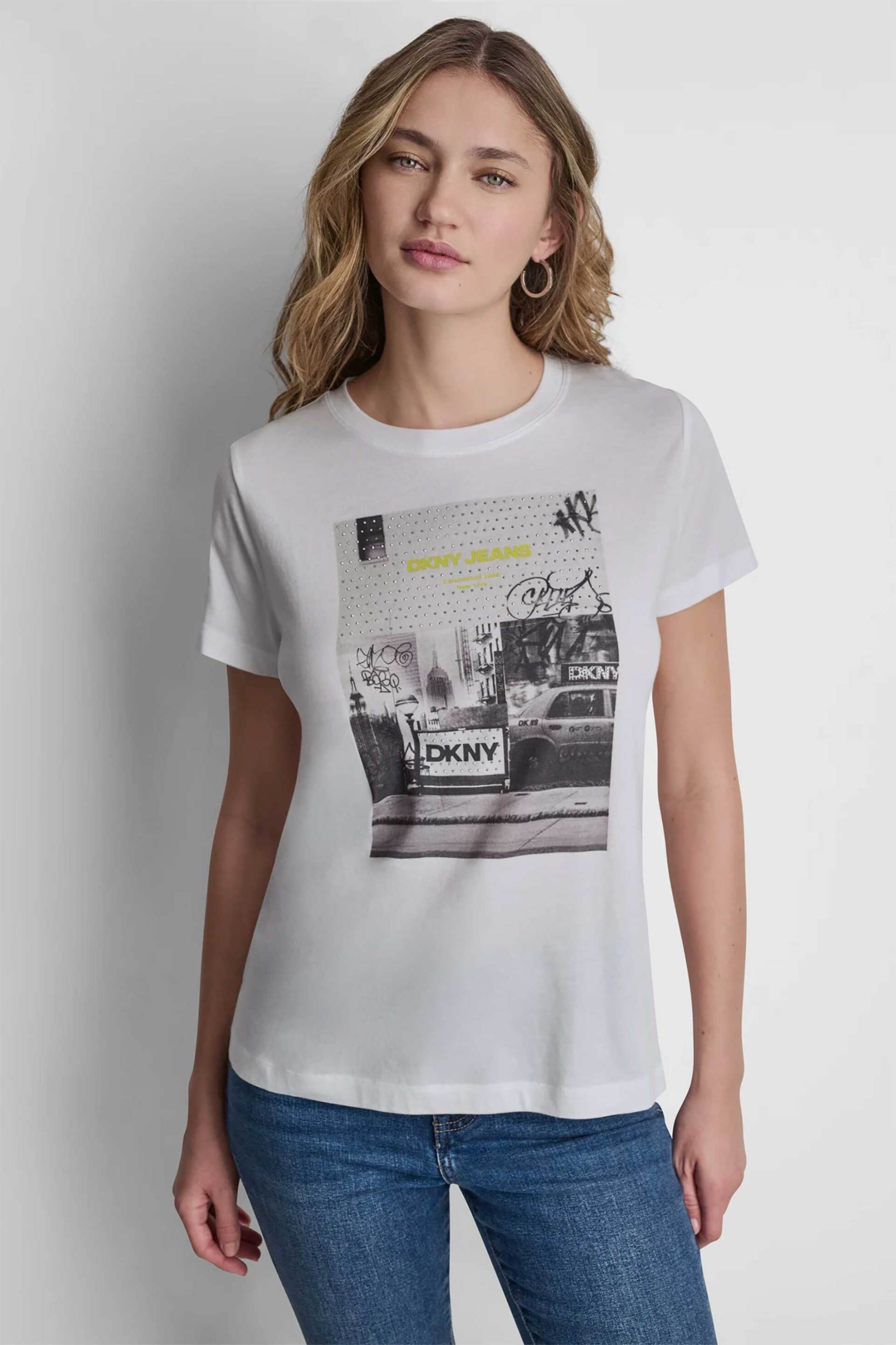 DKNY γυναικείο T-shirt με photoreal logo Regular Fit