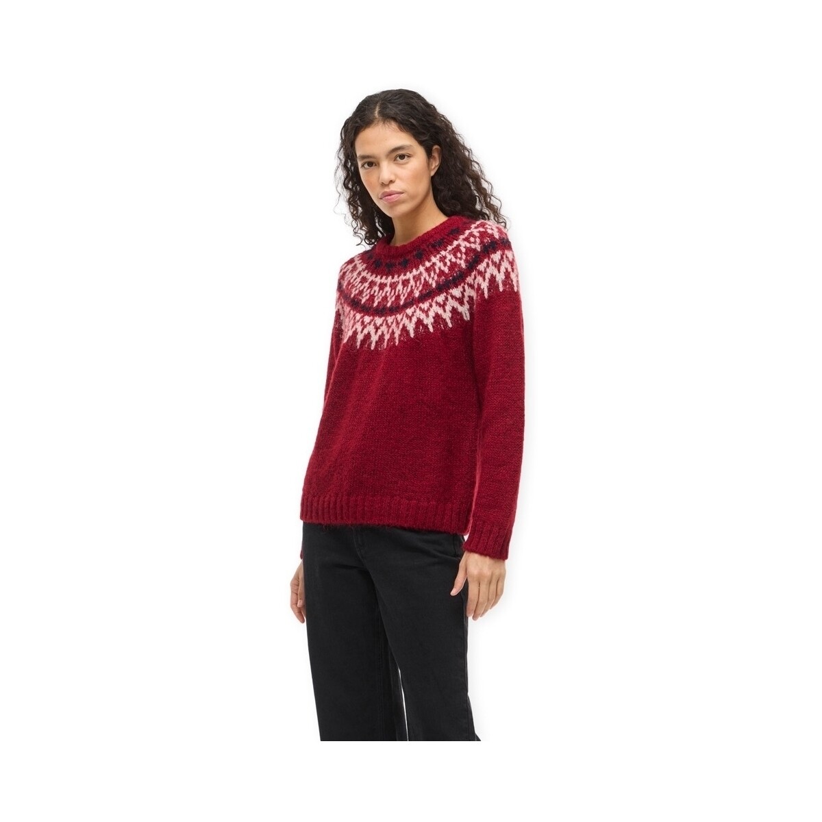 Πουλόβερ Vila Tui Knit - Jester Red/Slmn/Navy