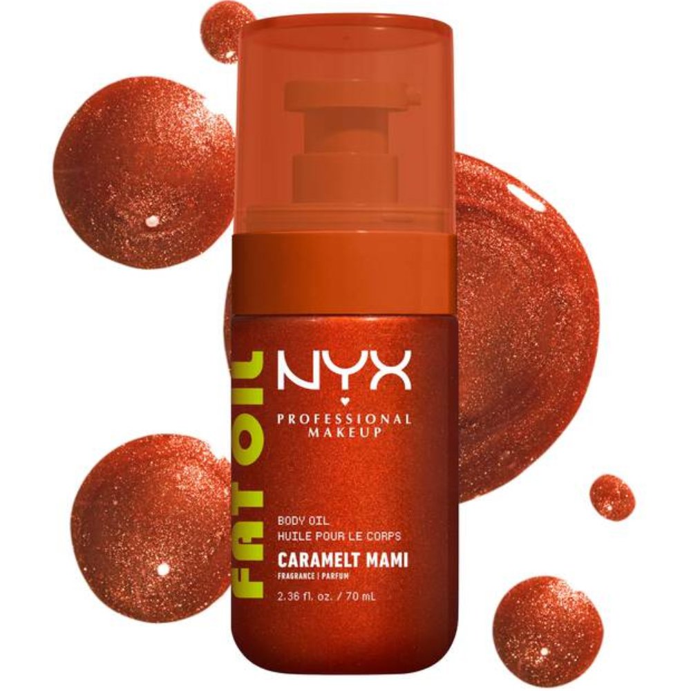 Nyx Professional Makeup Fat Oil Sun-Kissed Bronze Body Oil Ενυδατικό Λάδι Σώματος που Προσφέρει 24ωρη Έντονη Λάμψη με Άρωμα Καραμέλα & Φιστίκι 70ml - Caramelt Mami