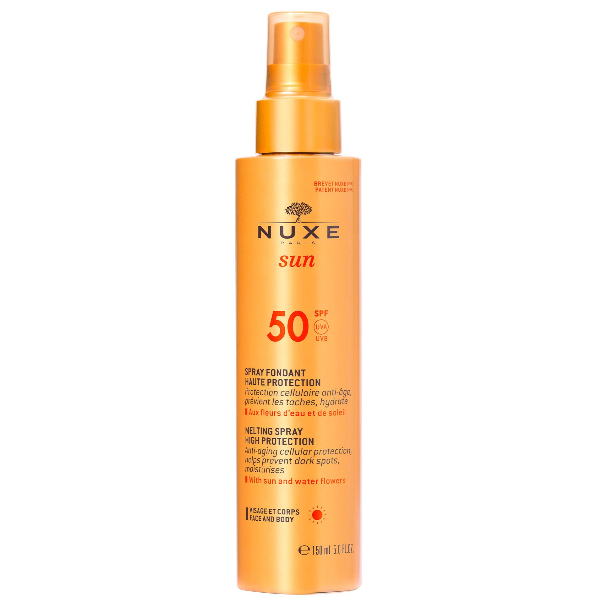 Nuxe Sun Milky Spray Fondant Haute Protection Spf50 150ml
