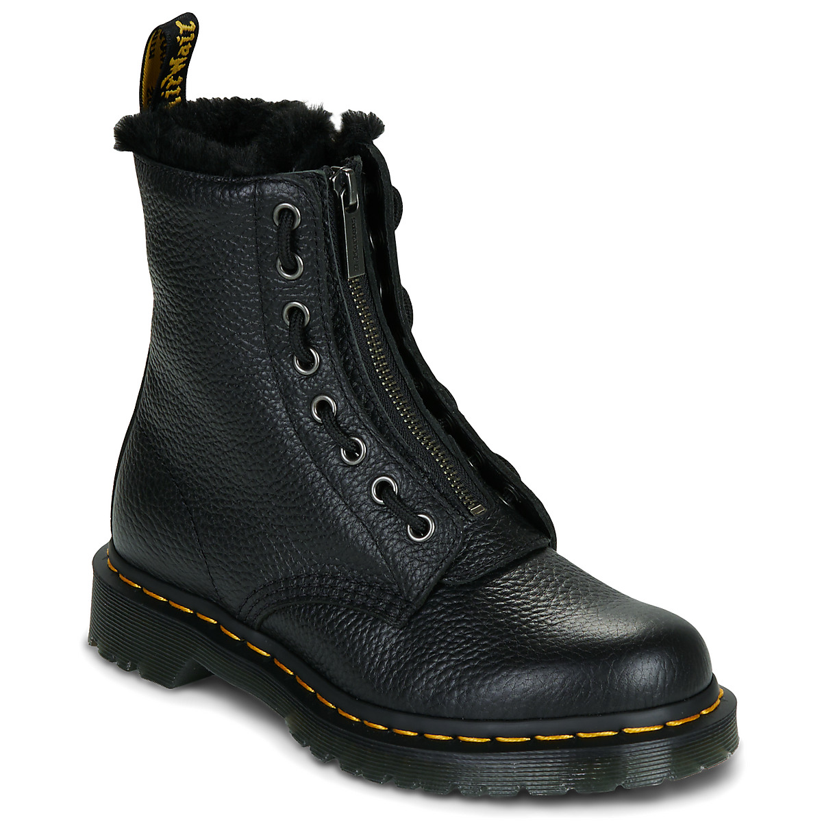 Μπότες Dr. Martens 1460 ZIP WL BLACK MILLED NAPPA