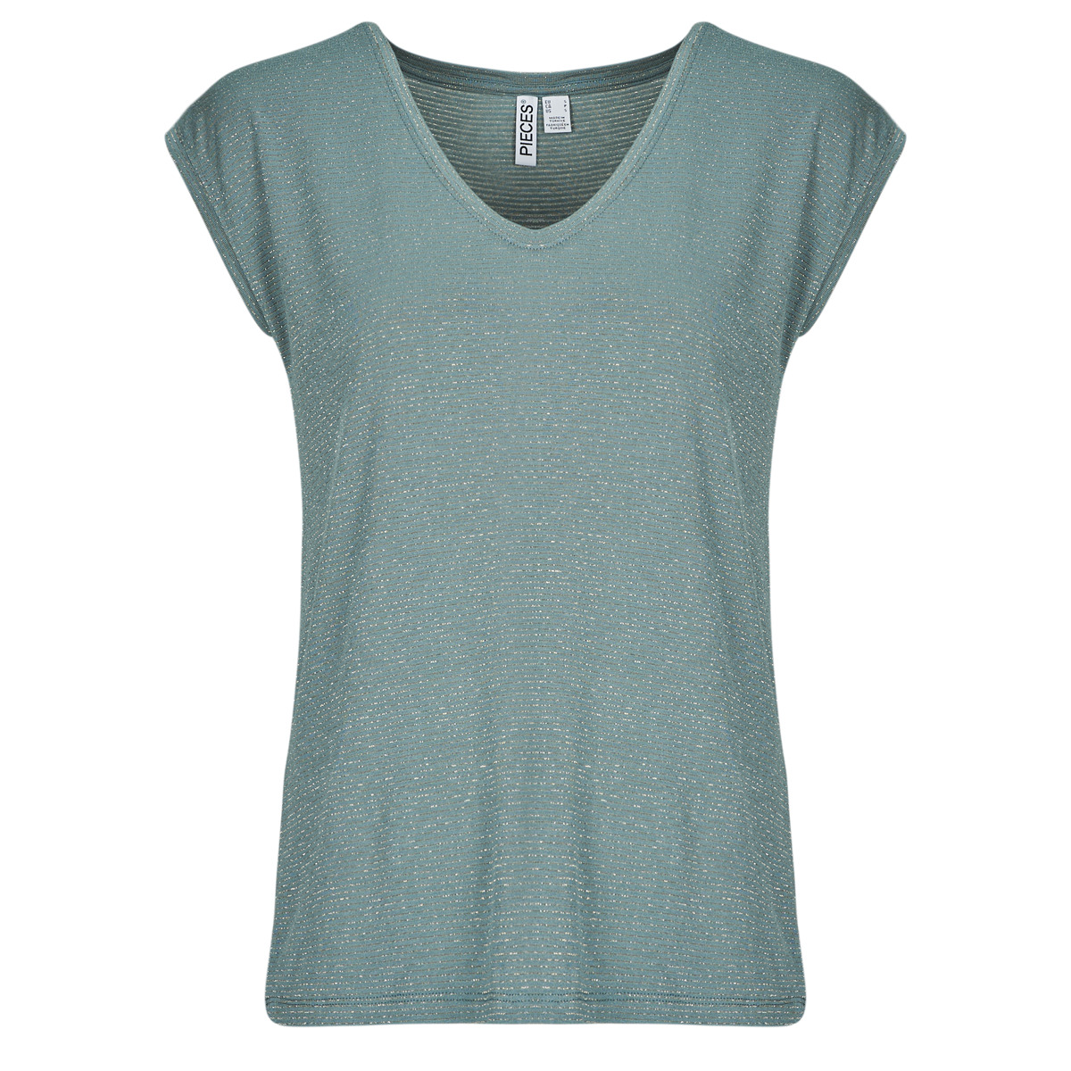T-shirt με κοντά μανίκια Pieces PCBILLO TEE LUREX STRIPES
