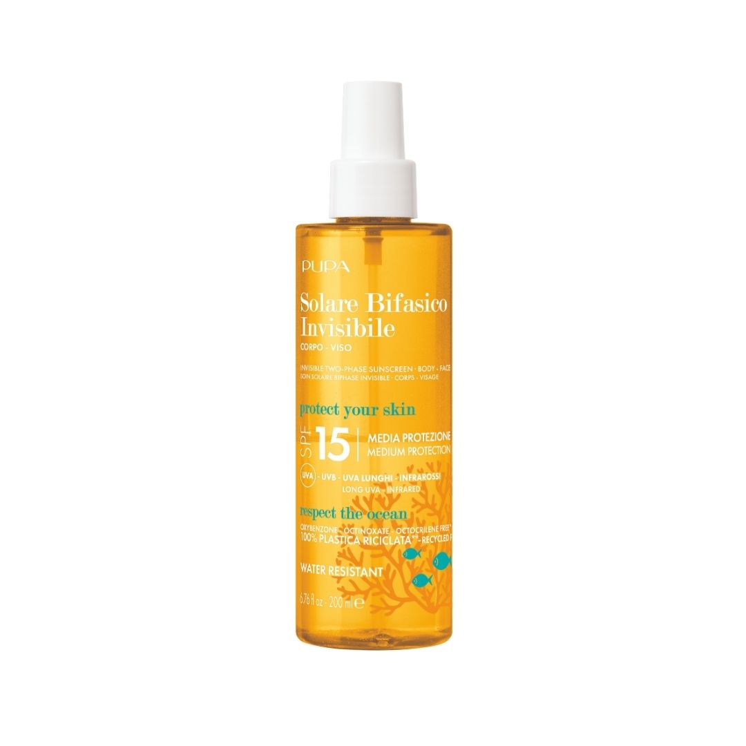 Invisible Two-Phase Sunscreen Body - Face SPF15 200ml
