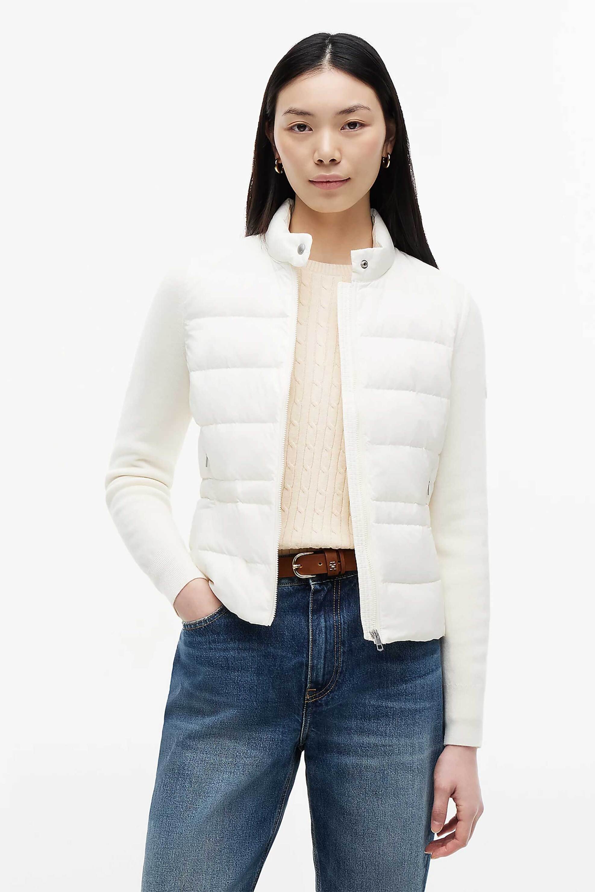 Tommy Hilfiger γυναικείο καπιτονέ jacket με πλεκτά μανίκια Slim Fit