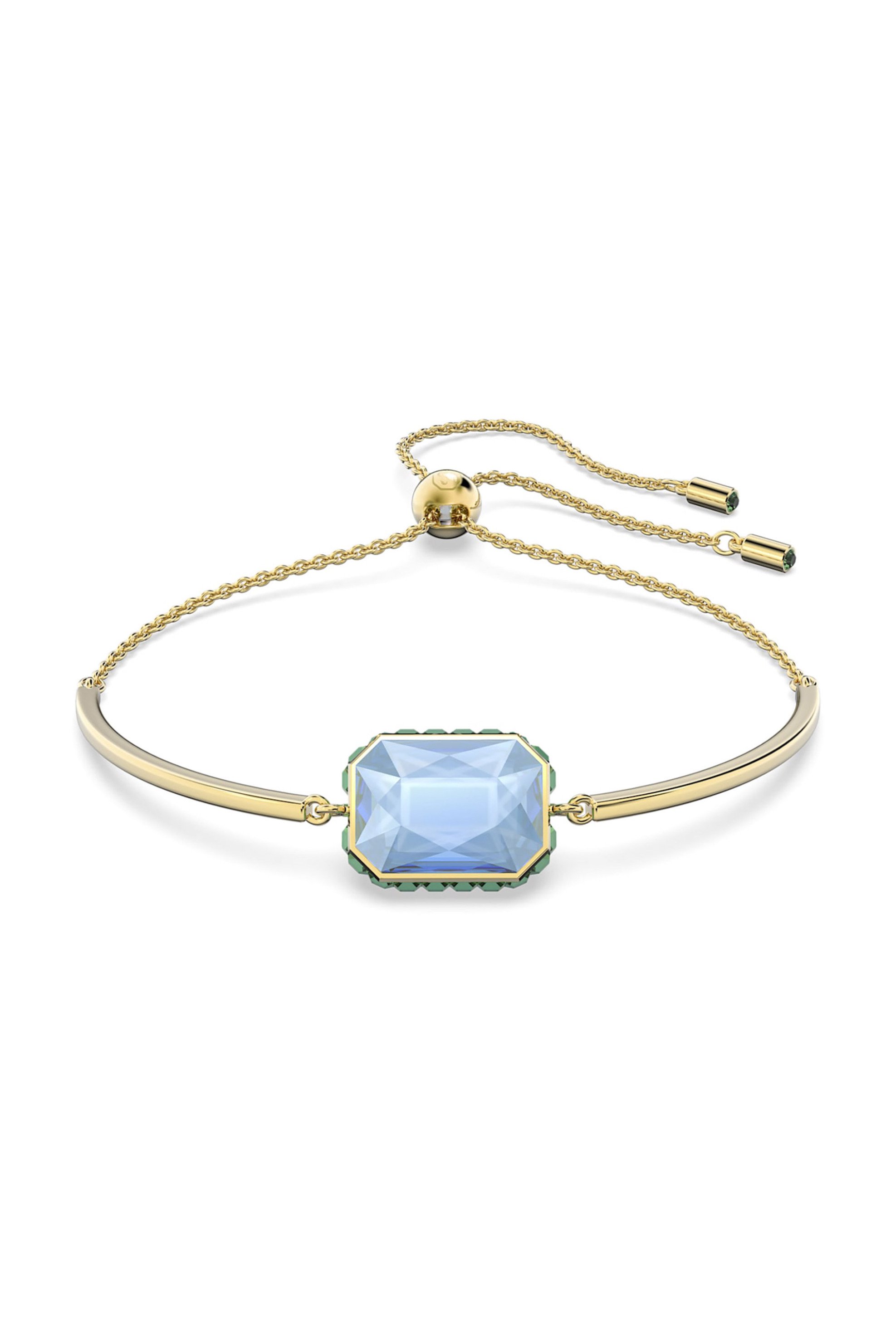 Swarovski γυναικείο βραχιόλι οκταγωνική κοπή, πολύχρωμο, επιμετάλλωση σε χρυσαφί τόνο "Orbita"