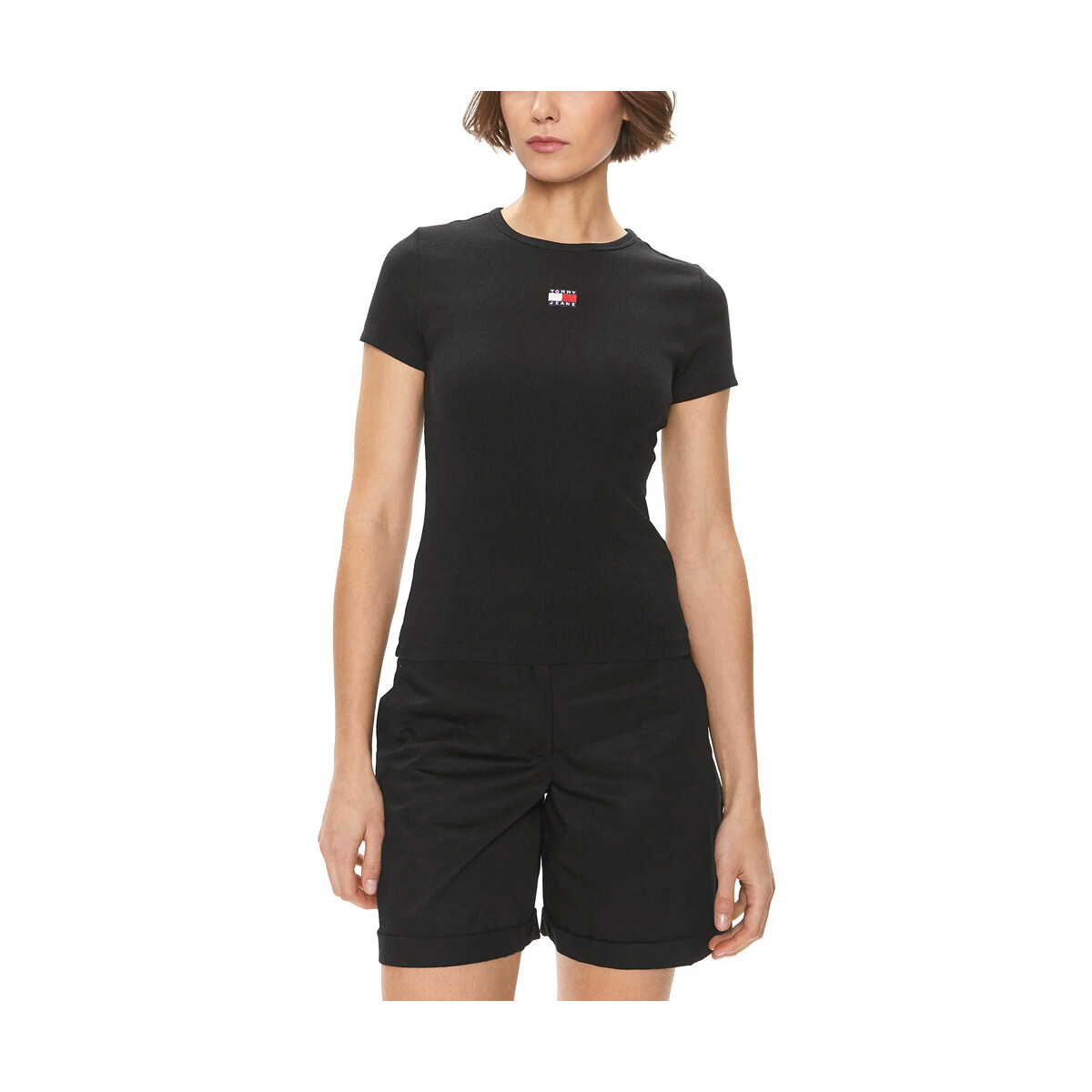 T-shirt με κοντά μανίκια Tommy Hilfiger TOMMY JEANS RIB BADGE SLIM FIT T-SHIRT WOMEN