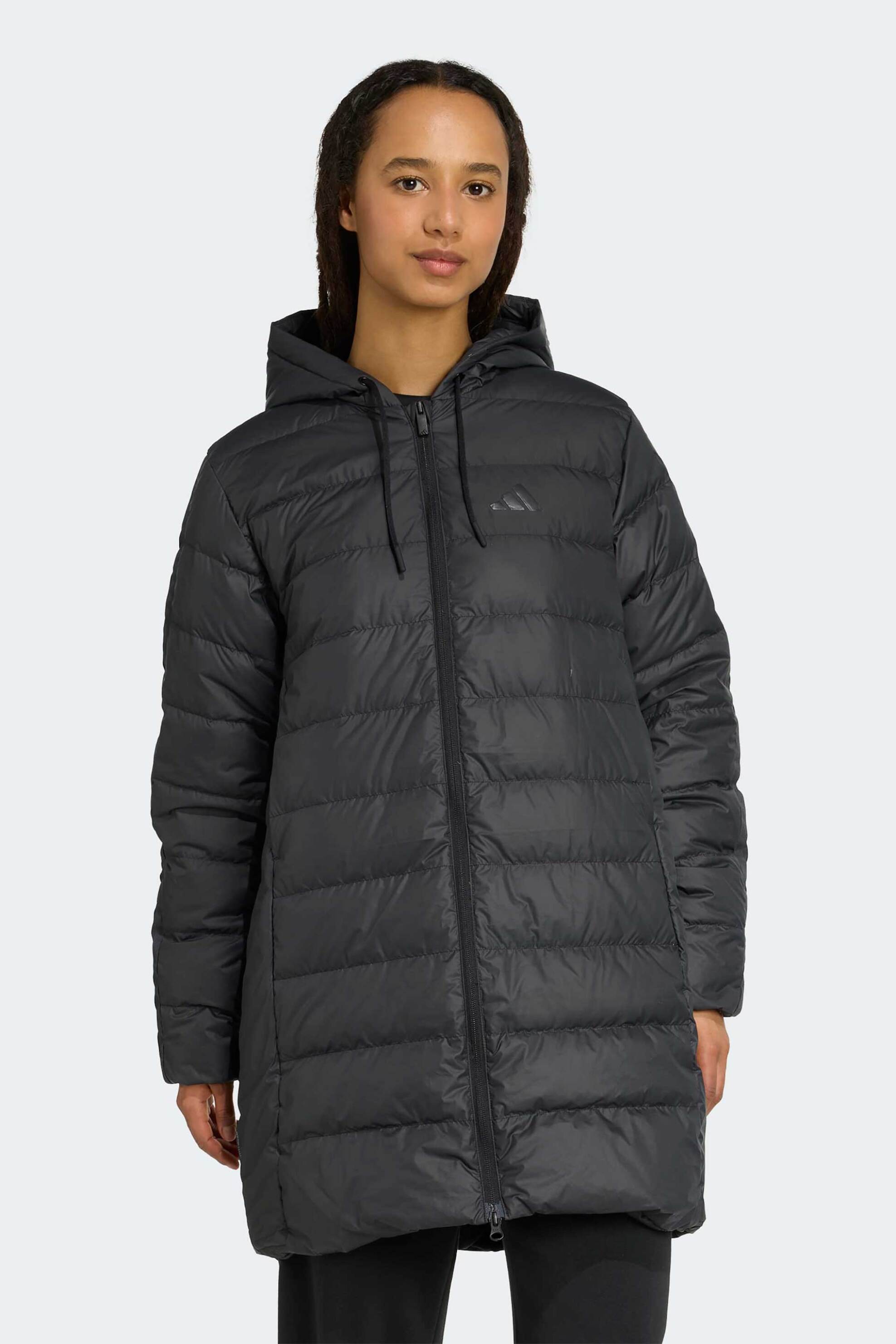 Adidas γυναικείο μακρύ μπουφάν παρκά με κουκούλα Regular Fit "Essentials Climawarm 3-Stripes"