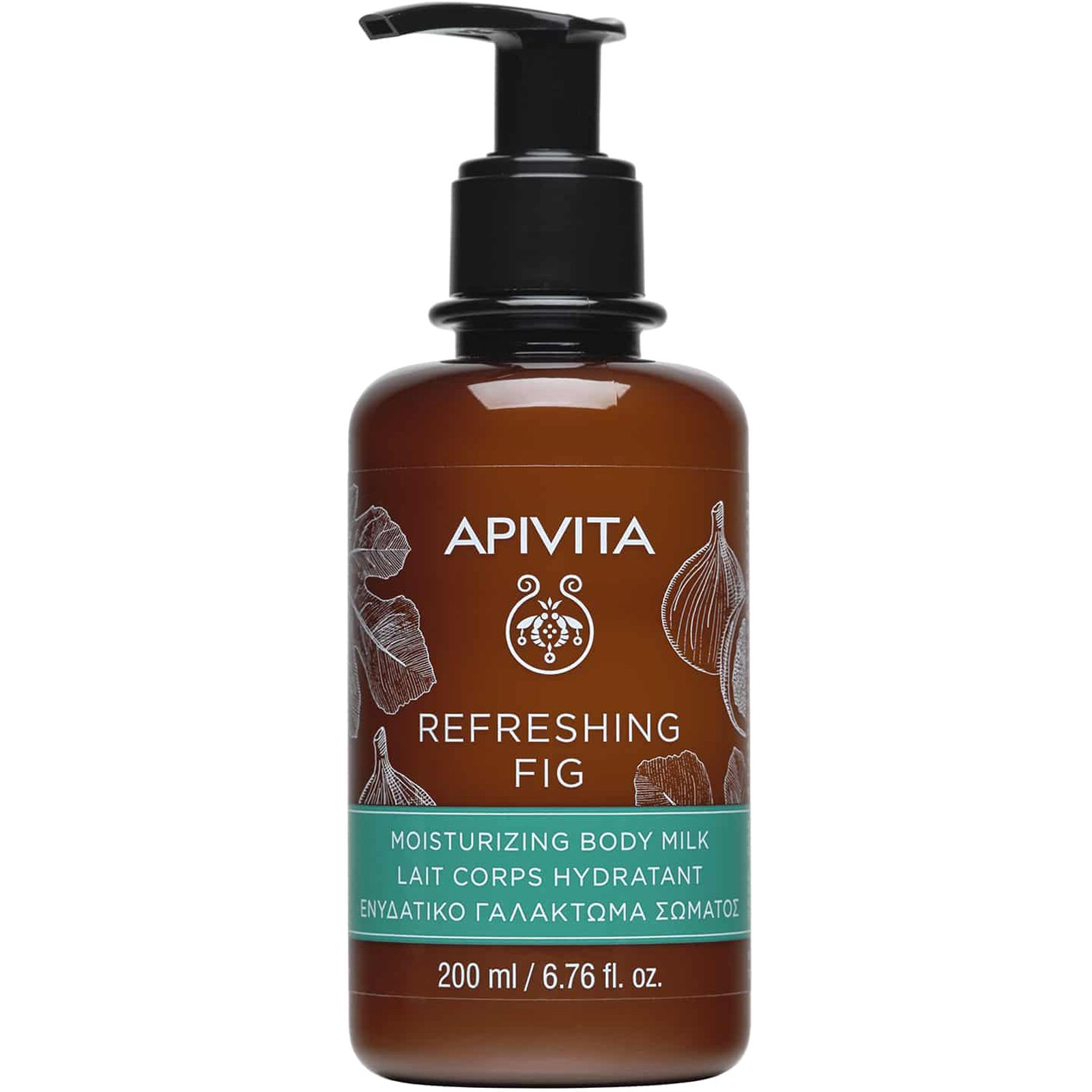 Apivita Refreshing Fig Moisturizing Body Milk Ενυδατικό Γαλάκτωμα Σώματος για Τόνωση & Αναζωογόνηση με Αντλία με Σύκο & Αιθέρια Έλαια 200ml