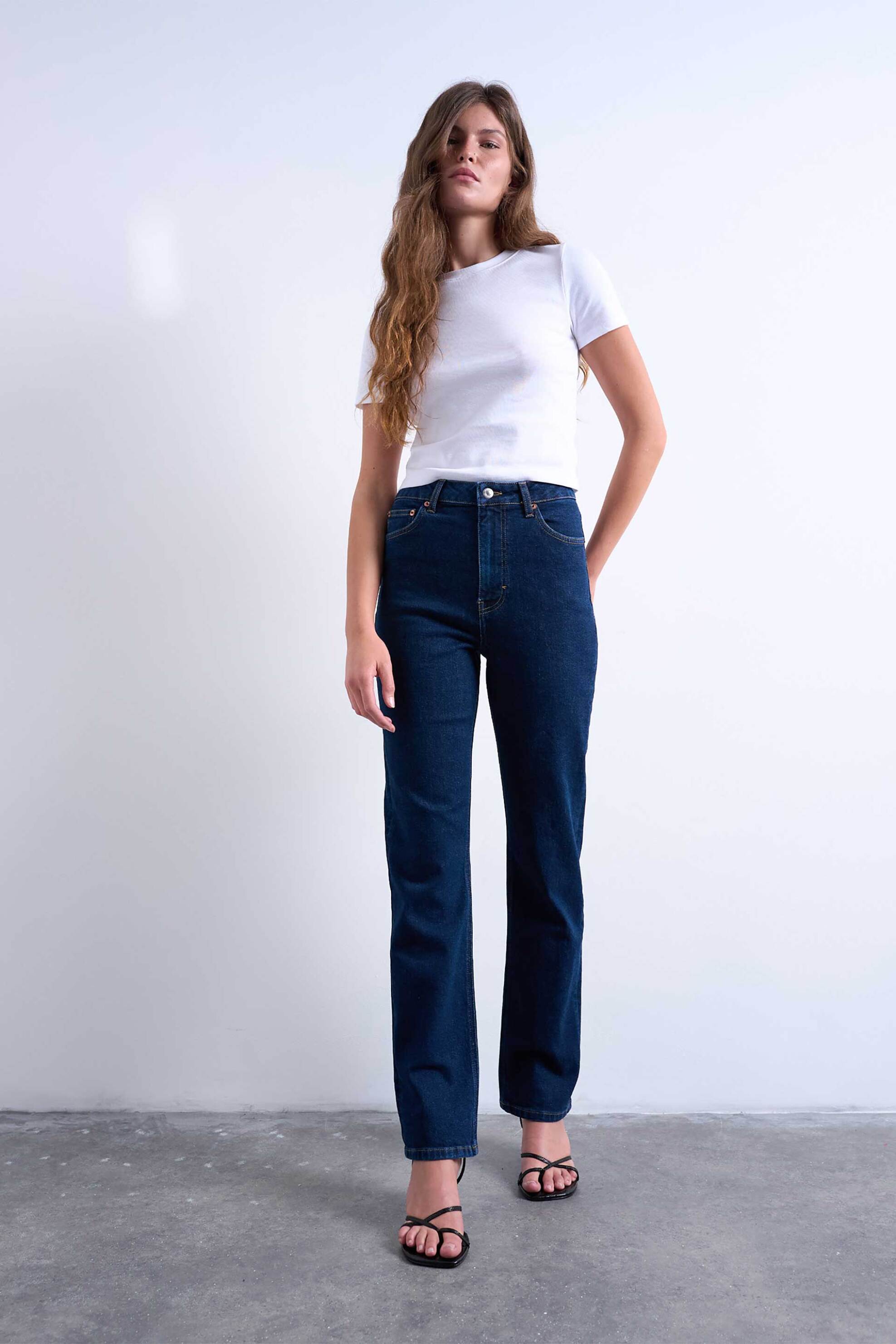 Topshop γυναικείο ψηλόμεσο τζιν παντελόνι Slim Straight Fit "Dree"