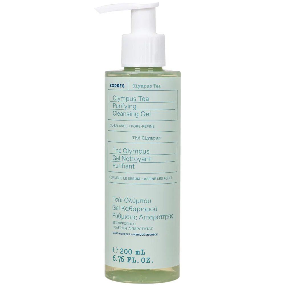 Korres Olympus Tea Purifying Cleansing Gel Τζελ Καθαρισμού Προσώπου για την Ρύθμιση της Λιπαρότητας 200ml