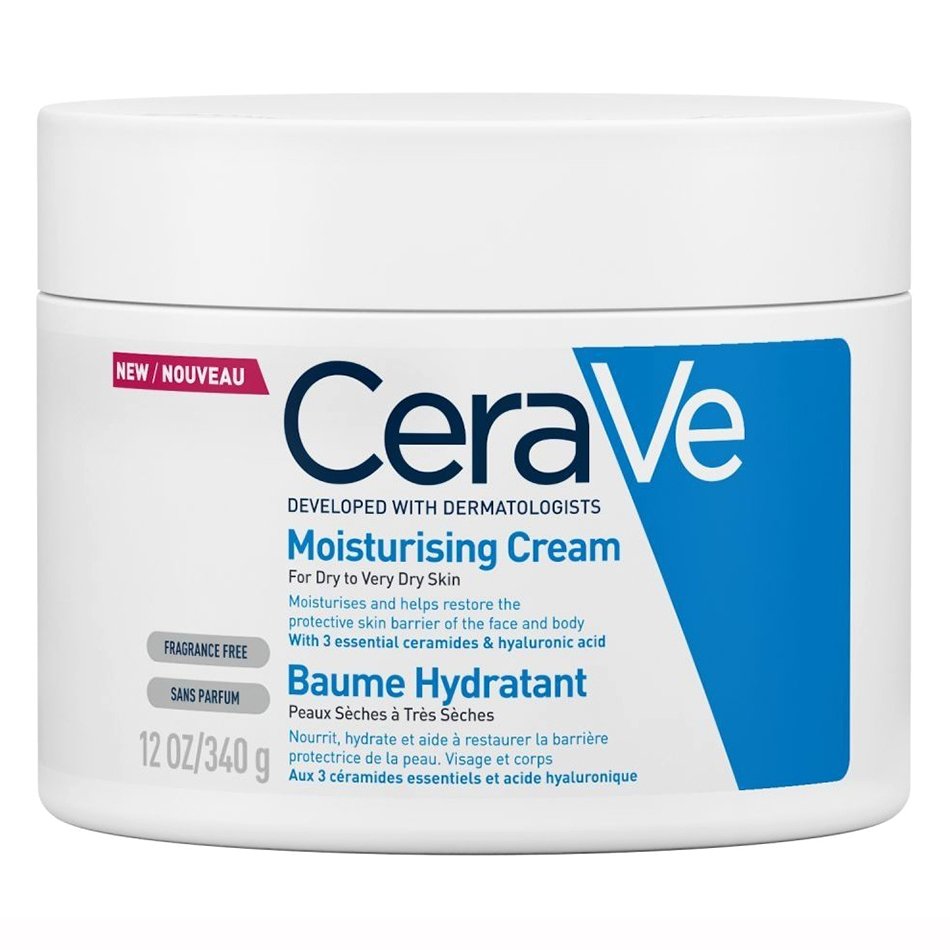 CeraVe Moisturising for Dry to Very Dry Skin Face & Body Cream Ενυδατική Κρέμα Προσώπου, Σώματος για Ξηρή & Πολύ Ξηρή Επιδερμίδα 340g