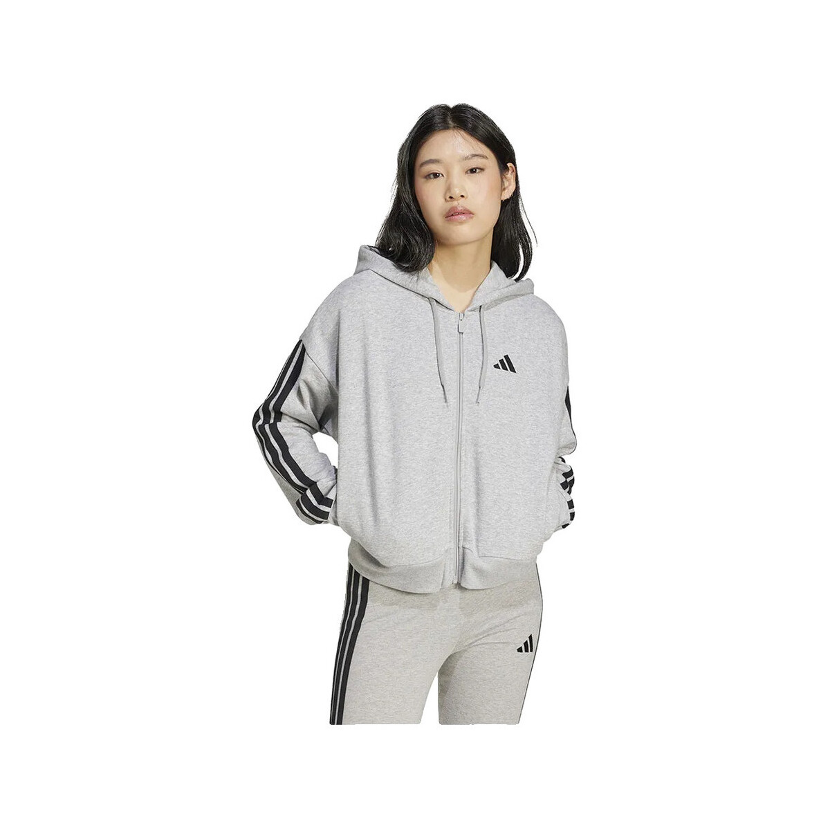 Ζακέτα adidas Sweat à capuche Essentials 3-Stripes en coton éponge