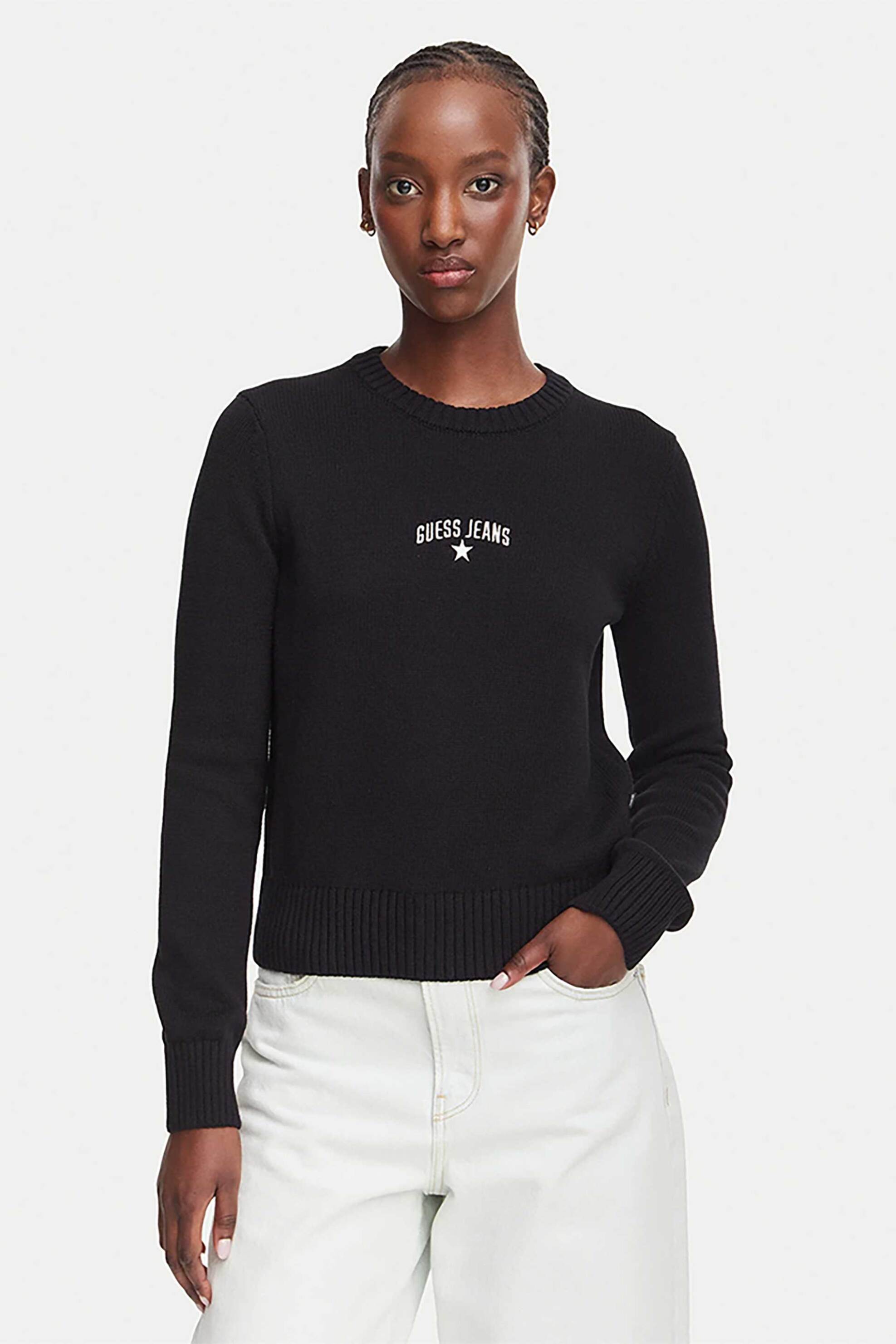 Guess γυναικείο πουλόβερ με κεντημένο λογότυπο Regular Fit