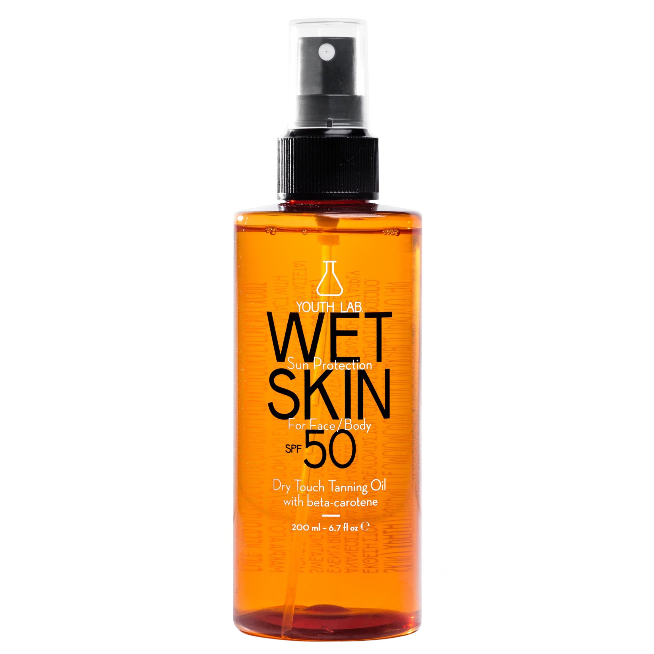 Youth Lab Wet Skin Face & Body Dry Oil Spf50 Αντηλιακό Σπρέι Ξηρό Λάδι Υψηλής Προστασίας για Μαύρισμα & Ενυδάτωση 200ml