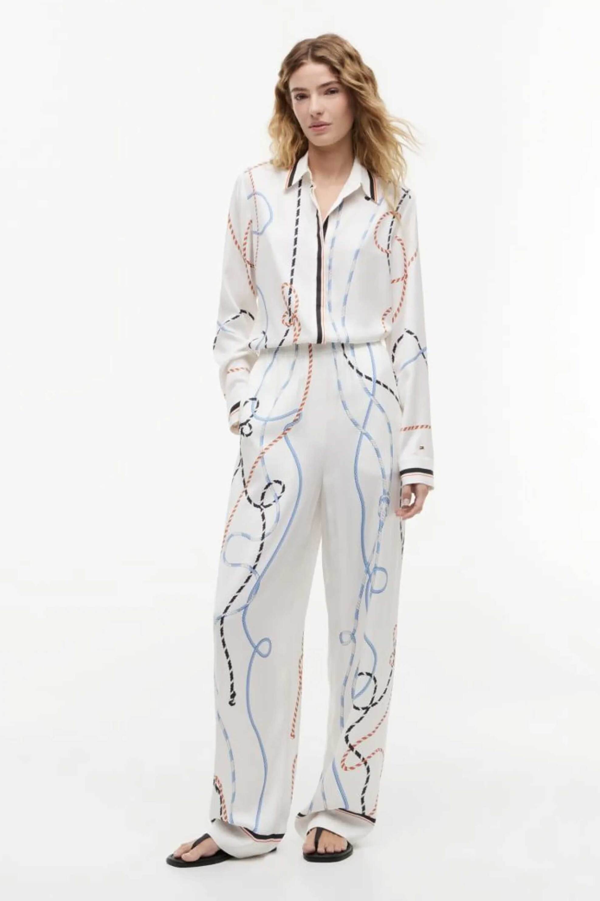 Tommy Hilfiger γυναικείο παντελόνι με rope print Straight Fit