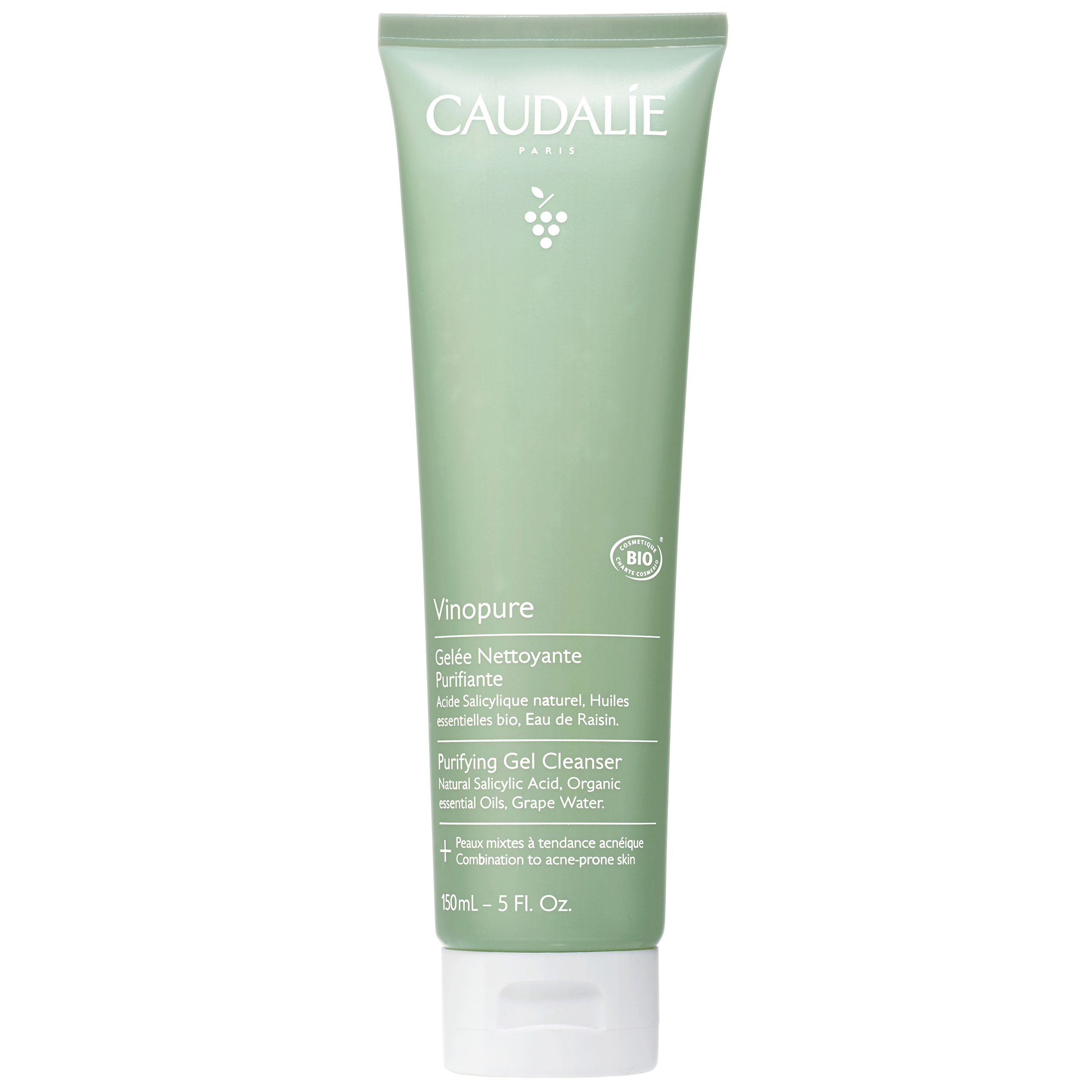 Caudalie Vinopure Purifying Gel Cleanser Καθαρίζει το Δέρμα Χωρίς να το Αφήνει Ξηρό 150ml