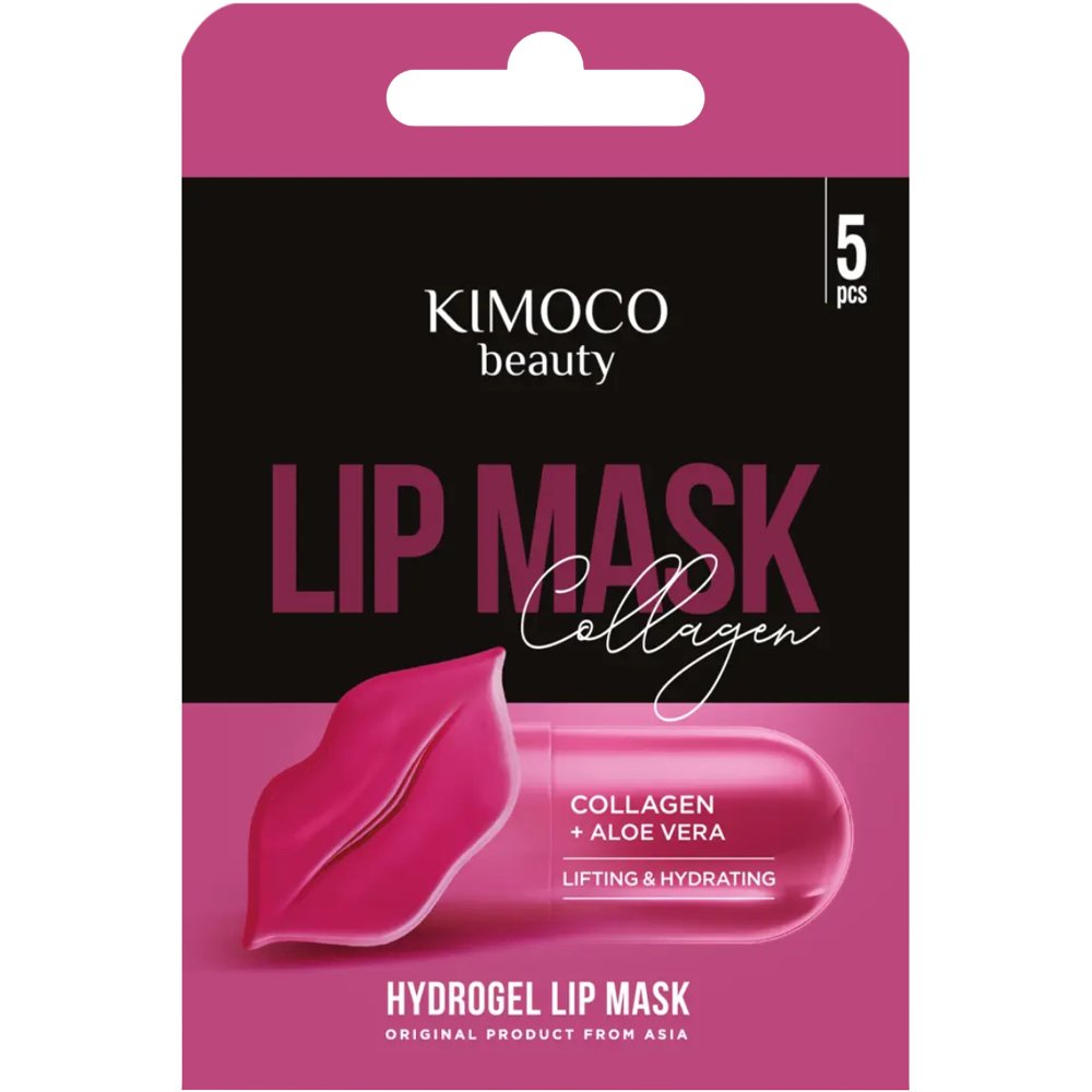 Kimoco Beauty Lifting & Hydrating Aloe Vera & Collagen Lip Maks Μάσκα Χειλιών για Σύσφιξη & Ενυδάτωση με Κολλαγόνο & Αλόη 5 Τεμάχια