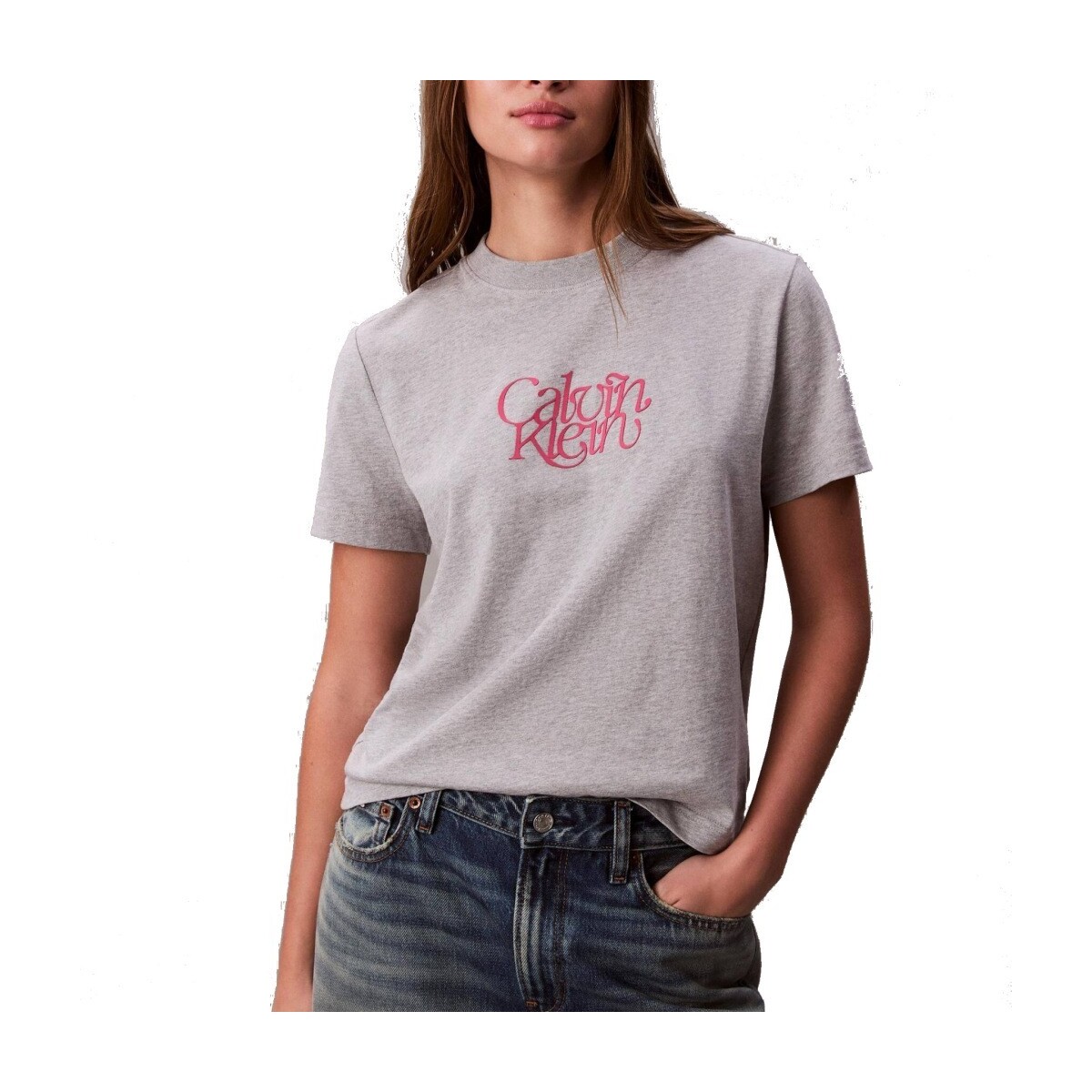 T-shirt με κοντά μανίκια Calvin Klein Jeans SS FITTED SCRIPT CALVIN