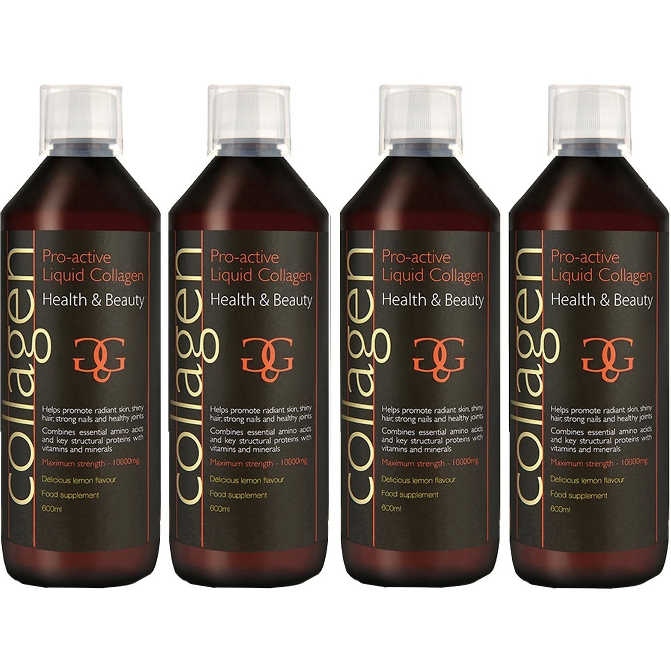 Σετ Collagen ProActive Πόσιμο Κολλαγόνο Συμπλήρωμα Διατροφής με Κολλαγόνο για το Δέρμα, Μαλλιά & Νύχια 2400ml (4x600ml) - 4 Λεμόνι