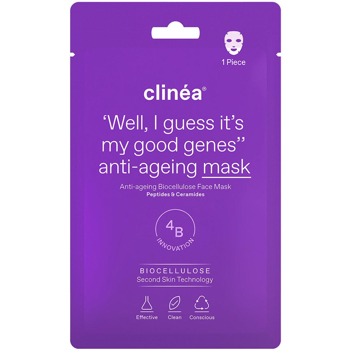 Clinea Anti-Ageing Biocellulose Face Mask Μάσκα Προσώπου Αντιγήρανσης με Βιοκυτταρίνη 1 Τεμάχιο