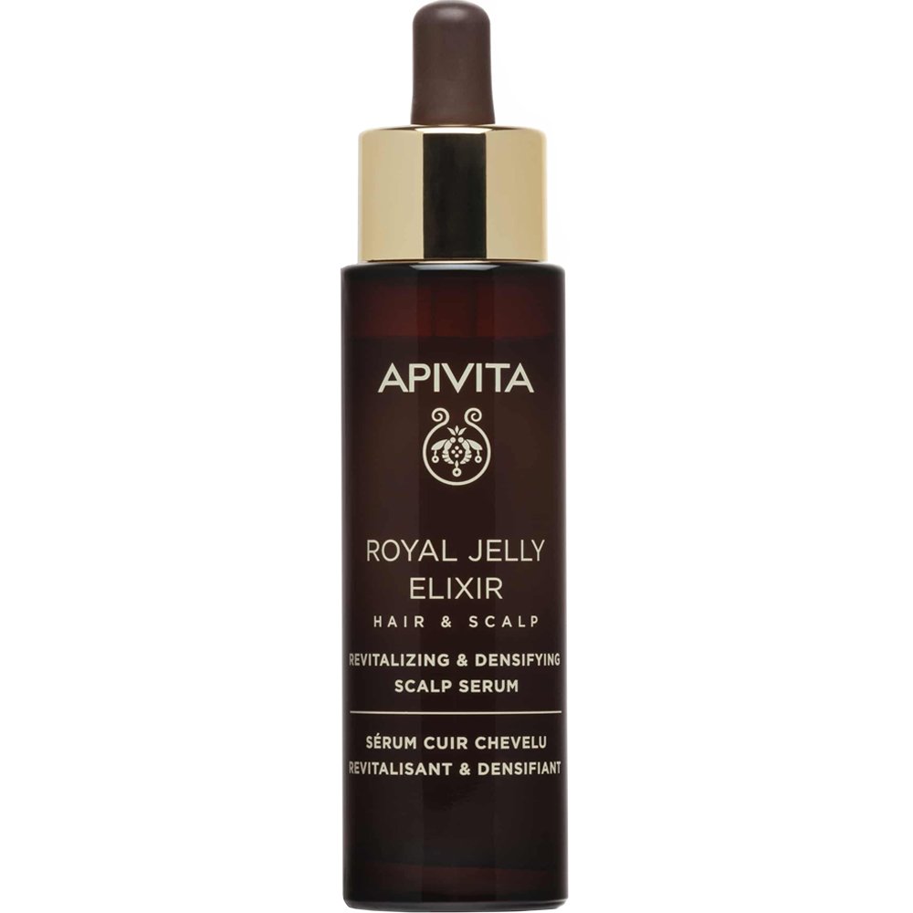 Apivita Royal Jelly Elixir Hair & Scalp Serum Ορός Τριχωτού Αναζωογόνησης & Πυκνότητας με Βασιλικό Πολτό & Αμινοξέα Μεταξιού που Αυξάνει την Πυκνότητα των Μαλλιών, Αφήνοντάς τα Γεμάτα, Δυνατά & Υγιή 50ml