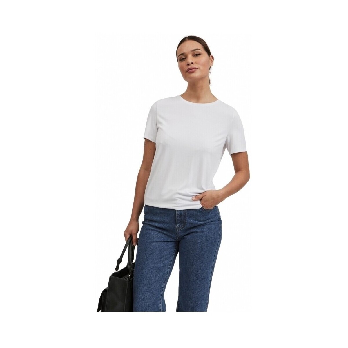 Φούτερ Vila Modala O Neck T-Shirt - Optical Snow