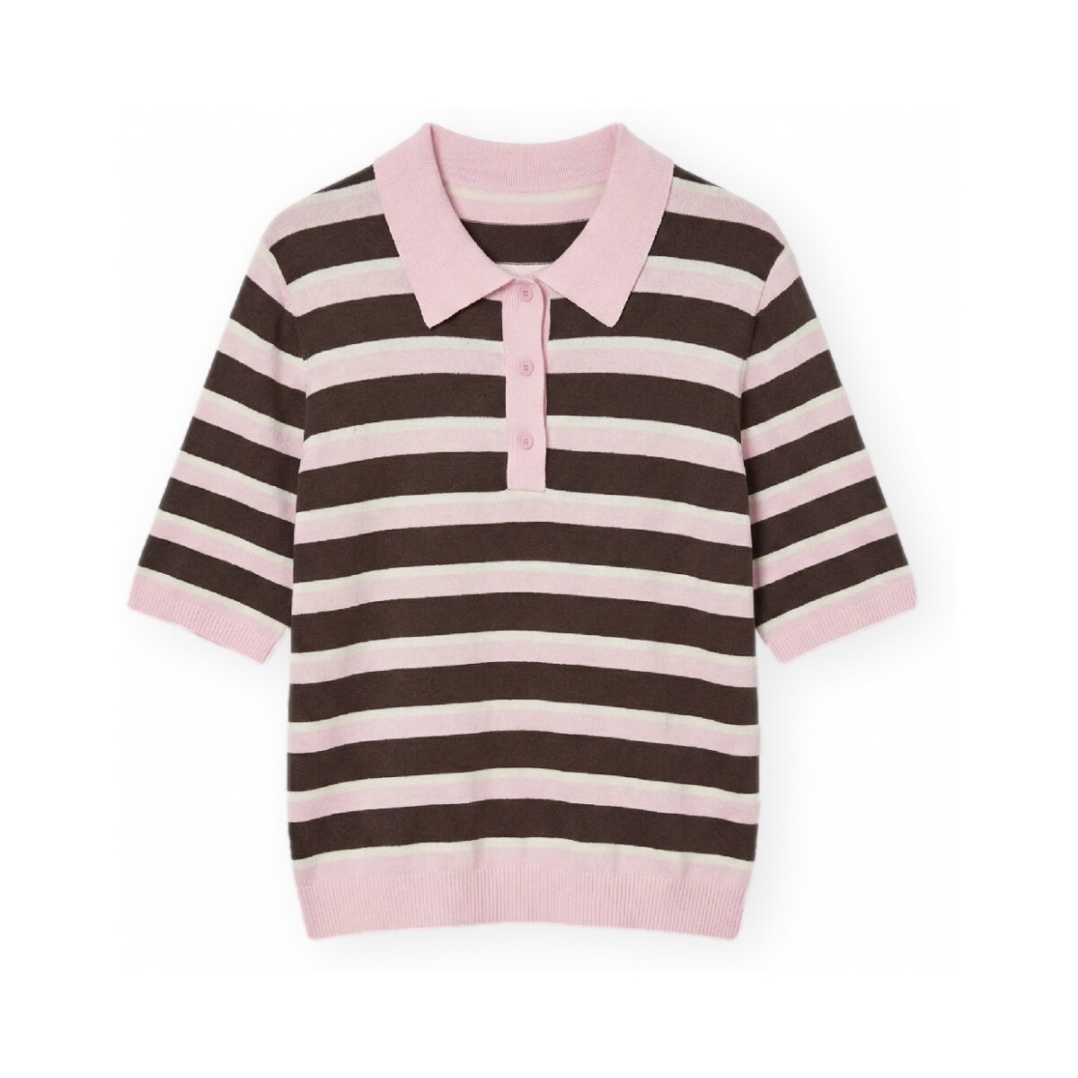 Πόλο με κοντά μανίκια Aware Polo Oline - Parfait Pink/Sugar Swizz