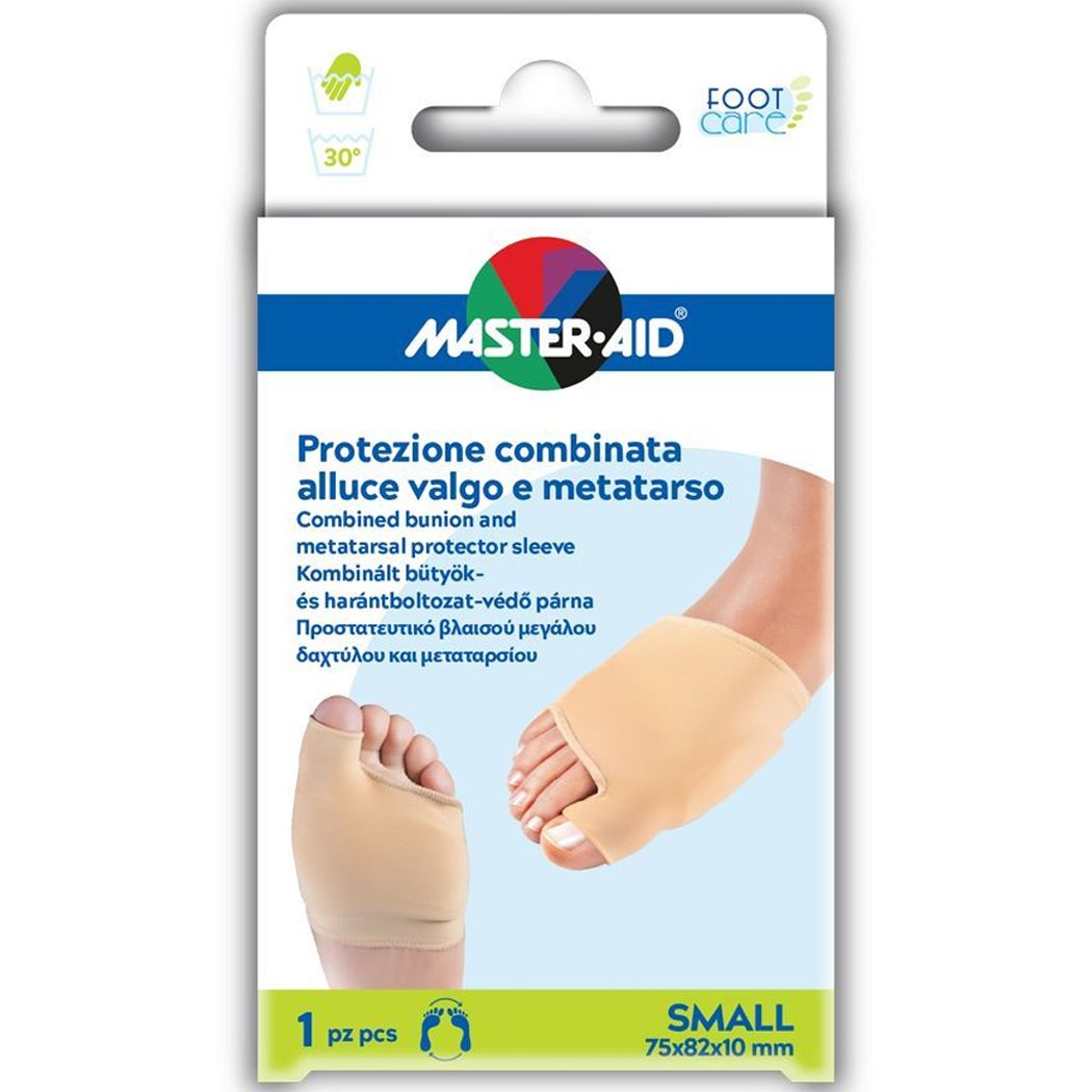 Master Aid Combined Bunion & Metatarsal Protector Sleeve Προστατευτική Θήκη για το Κότσι & το Μετατάρσιο 1 Τεμάχιο - Small 75x82x10mm