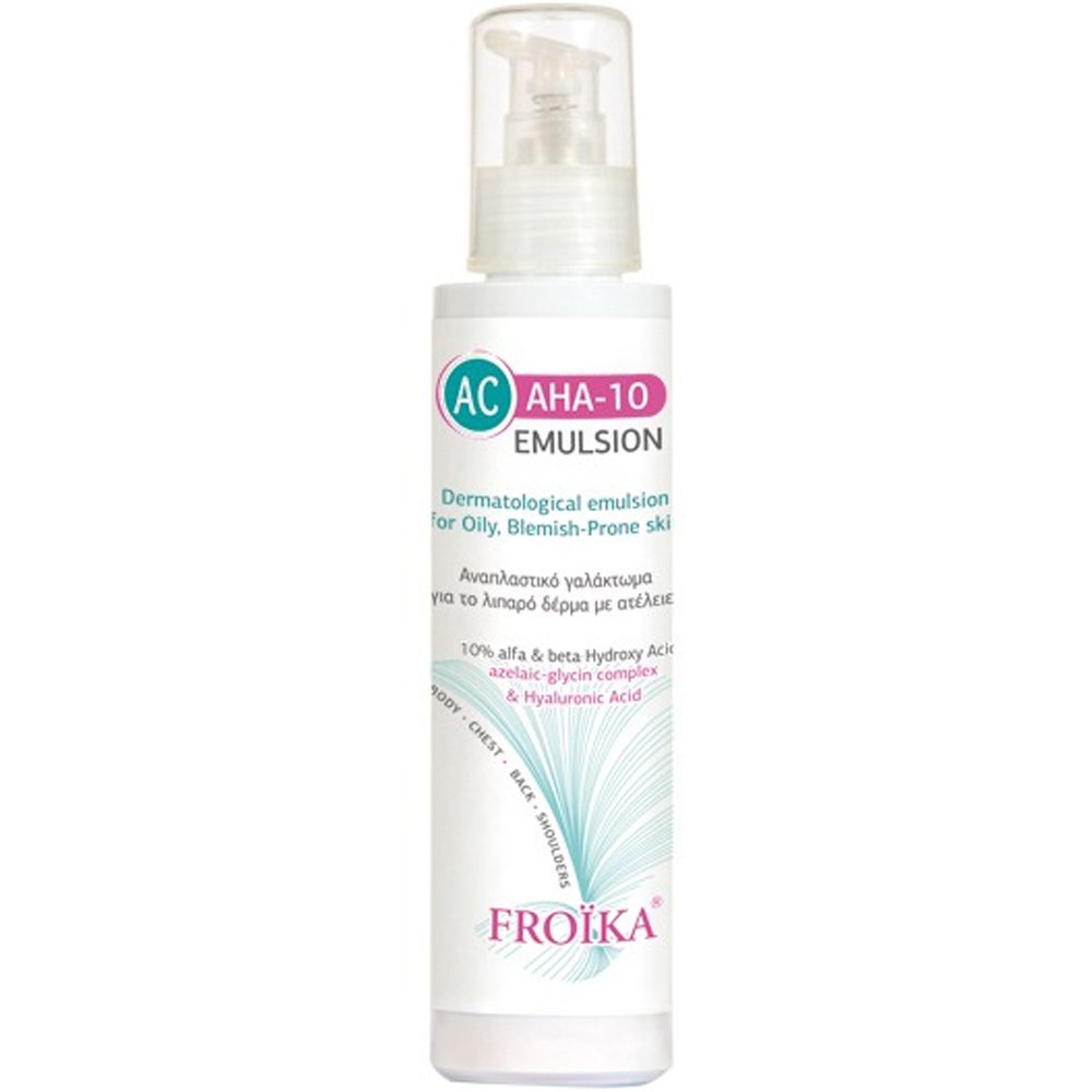 Froika AC AHA-10 Emulsion Αναπλαστικό Γαλάκτωμα Άλφα Υδροξυοξέων για Λιπαρό Δέρμα με Τάση Ακμής Προσώπου Σώματος 125ml