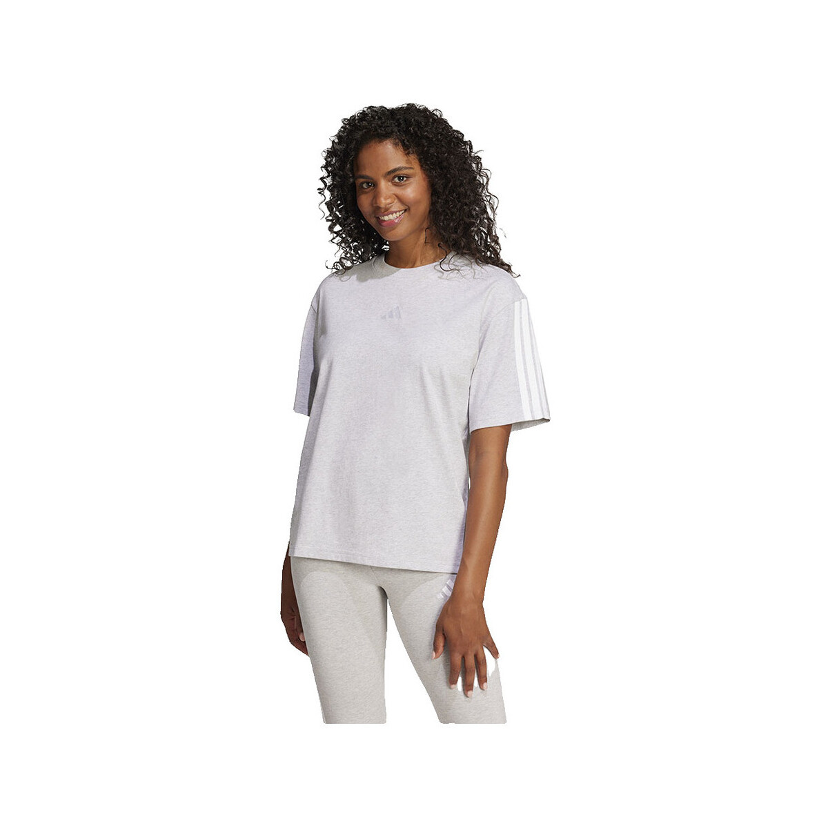 T-shirts & Polos adidas T-shirt Essentials 3 Stripes gris 100% coton