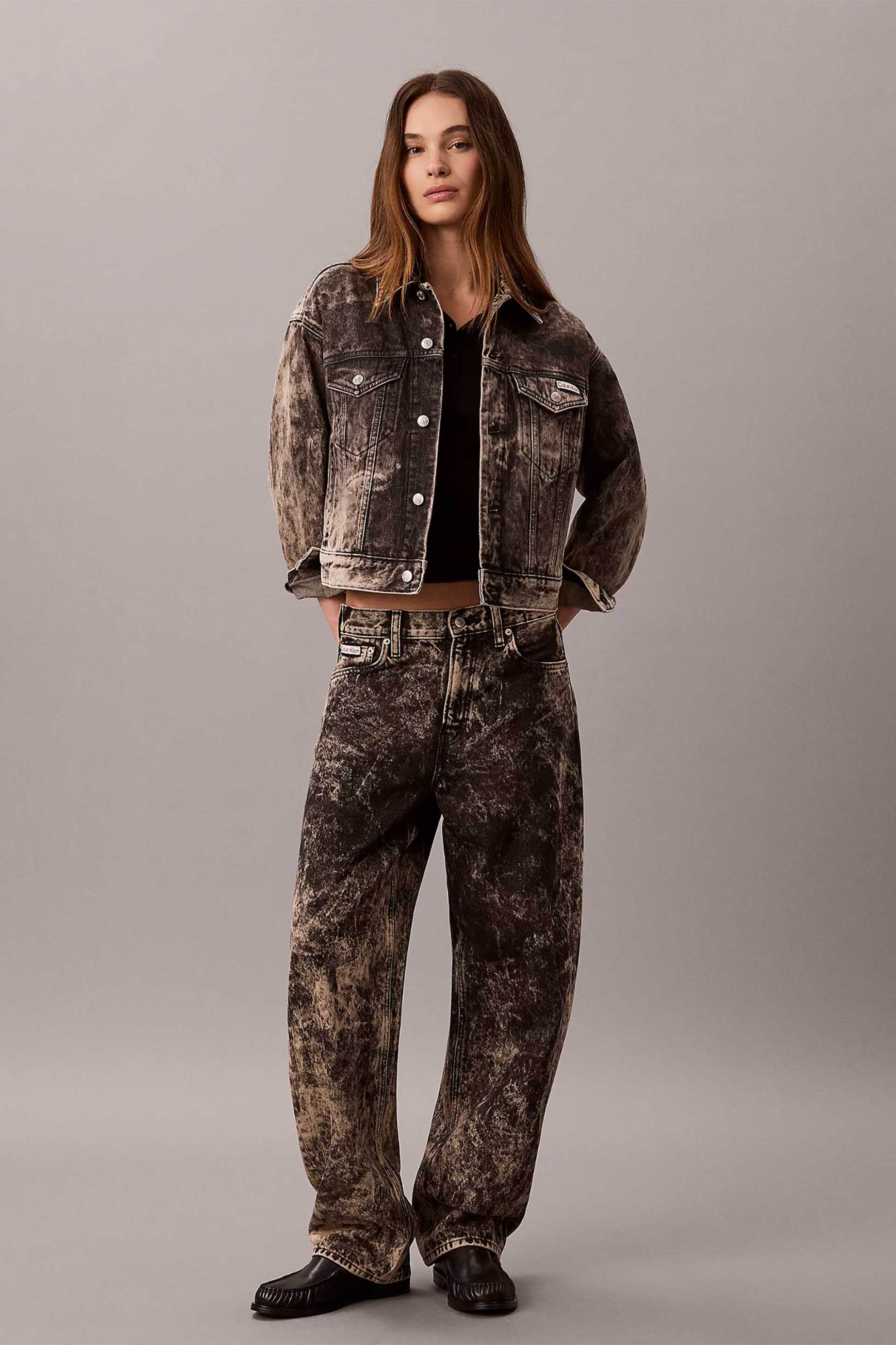 Calvin Klein Jeans γυναικείο τζιν παντελόνι πεντάτσεπο Relaxed Barrel Fit - LV047H745G Μαύρο