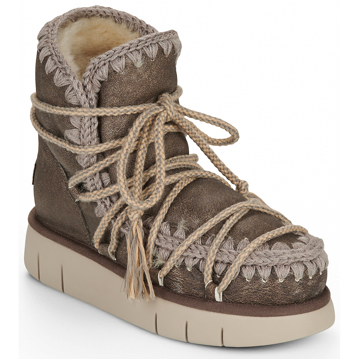 Μπότες Mou BOUNCE BOOT SCOUBIDOU LACE SPECIAL LEATHER