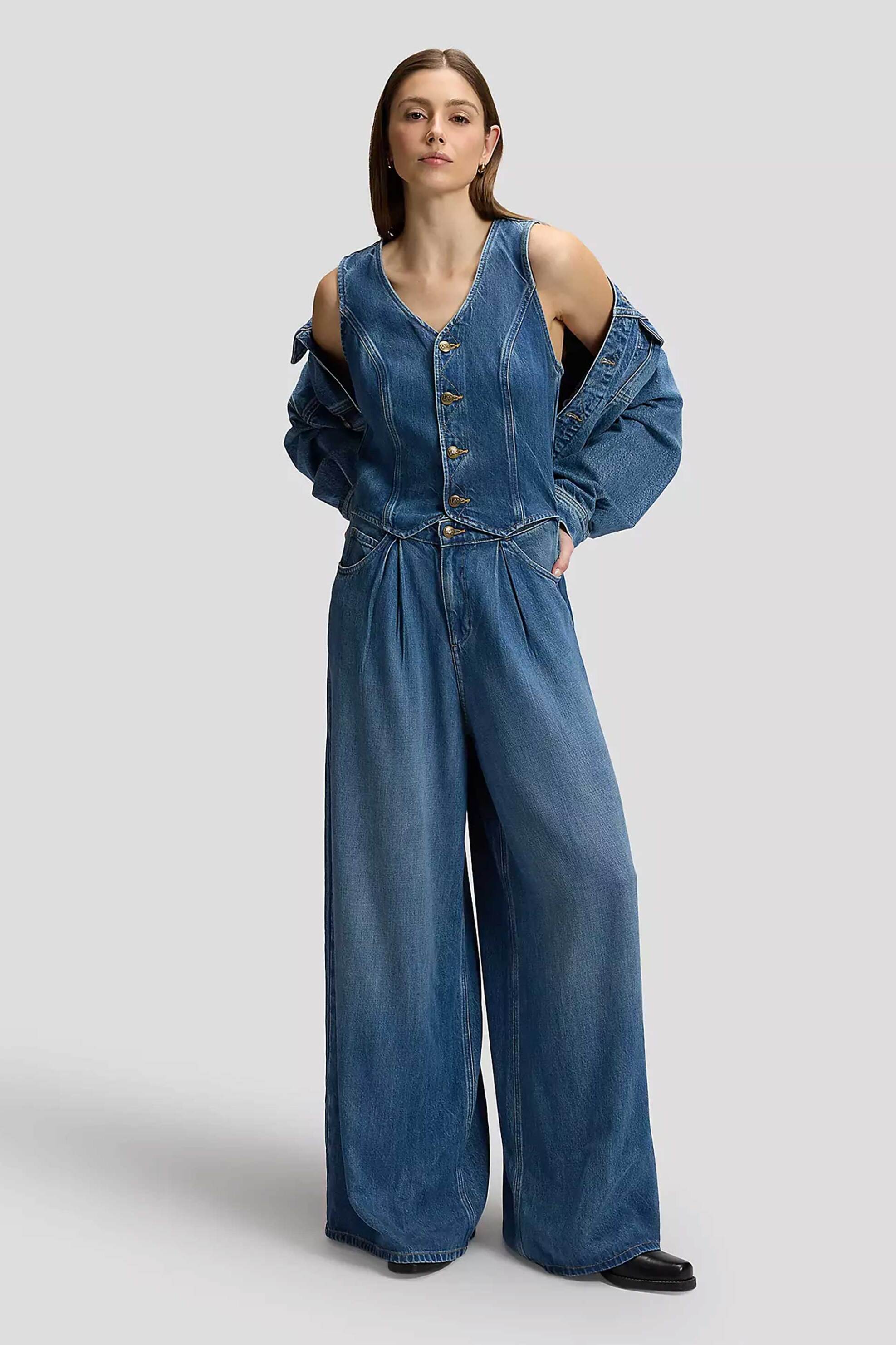 Lee® γυναικεία denim ολόσωμη φόρμα αμάνικη πεντάτσεπη Regular Fit "Dapper"