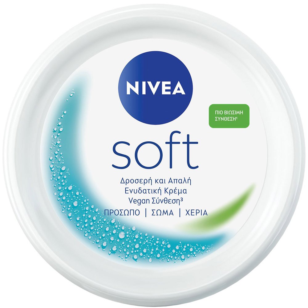 Nivea Soft Moisturizing Cream Ενυδατική Κρέμα Προσώπου, Σώματος & Χεριών με Βιταμίνη Ε & Έλαιο Jojoba 300ml