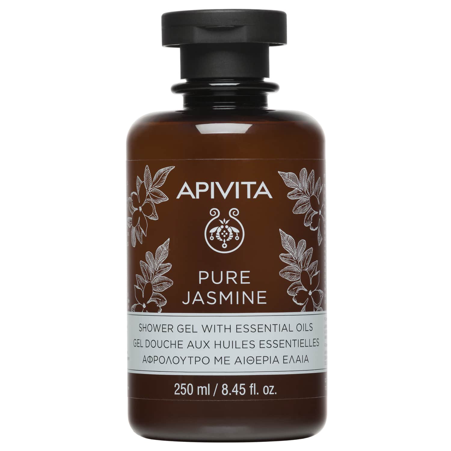 Apivita Pure Jasmine Shower Gel Ενυδατικό Αφρόλουτρο με Αιθέρια Έλαια & Άρωμα Γιασεμιού 250ml