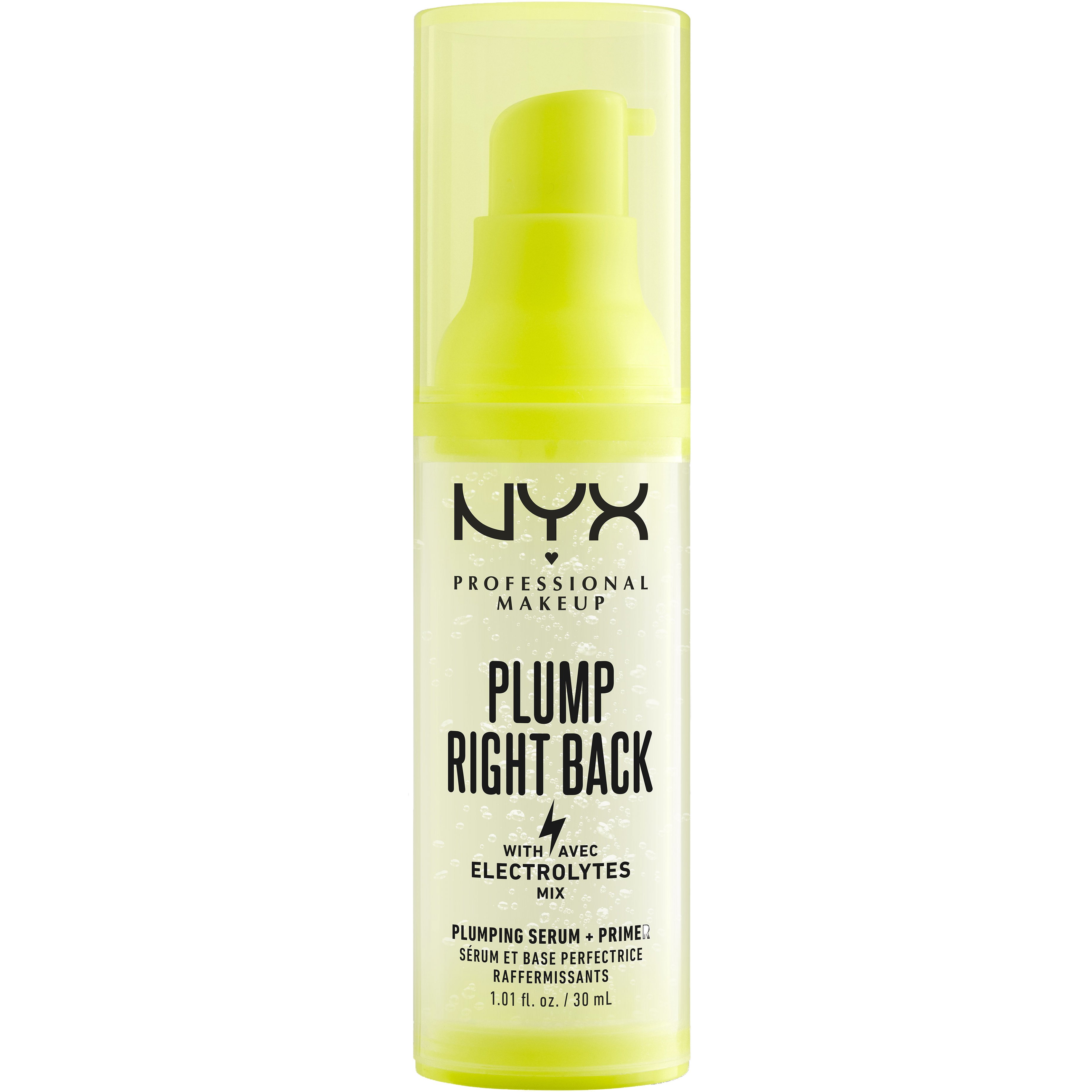 Nyx Professional Makeup Plump Right Back Plumping Serum & Primer Ορός Primer με Ηλεκτρολύτη που Παρατείνει τη Αντοχή του Μακιγιάζ 30ml
