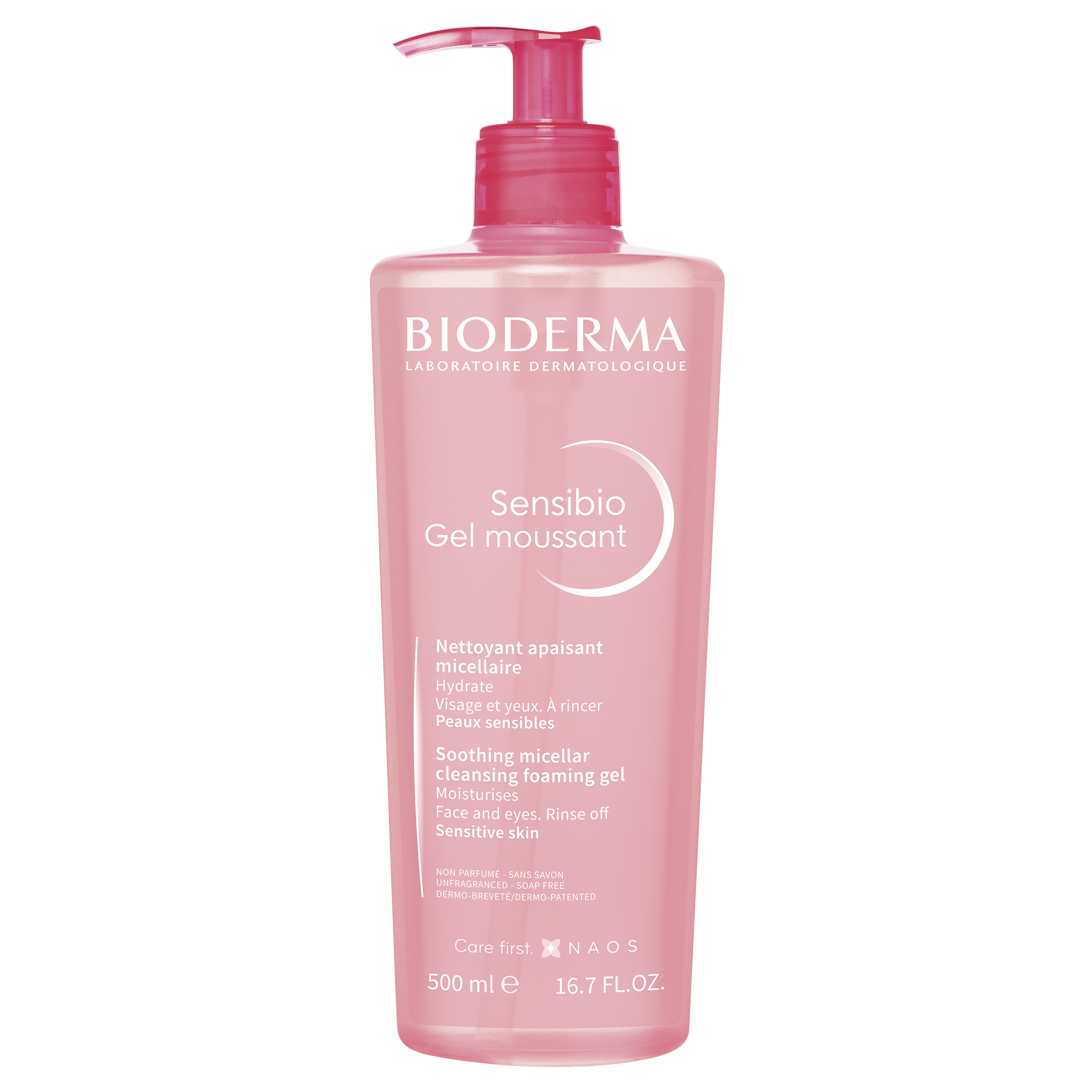 Bioderma Sensibio Gel Moussant Soothing Micellar Cleansing Foaming Gel Καθαρισμού & Ντεμακιγιάζ Προσώπου - Ματιών, Κατάλληλο για Ευαίσθητες Επιδερμίδες 500ml
