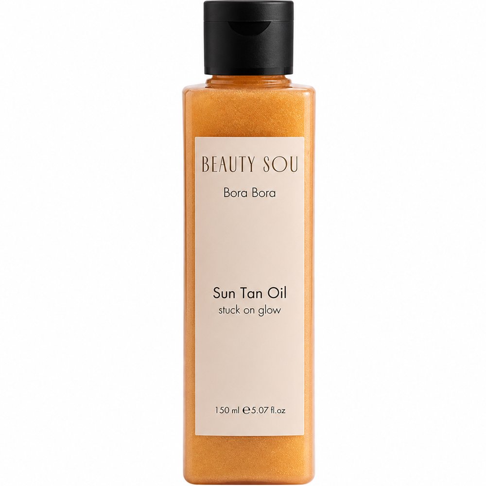 Beauty Sou Bora Bora Sun Tan Oil Ξηρό Ενυδατικό Λάδι Μαυρίσματος Σώματος με Άρωμα Εμπνευσμένο από τις Νήσους της Γαλλικής Πολυνησίας Μπόρα Μπόρα με Glitter 150ml