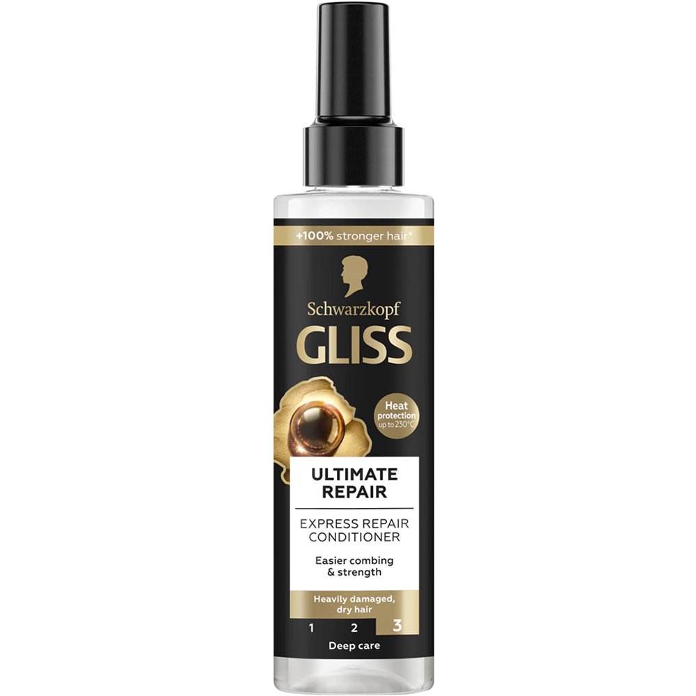 Schwarzkopf Gliss Ultimate Repair Leave In Conditioner Spray Αναζωογονητικό Μαλακτικό Spray Χωρίς Ξέβγαλμα για Ξηρά & Κατεστραμμένα Μαλλιά 200ml
