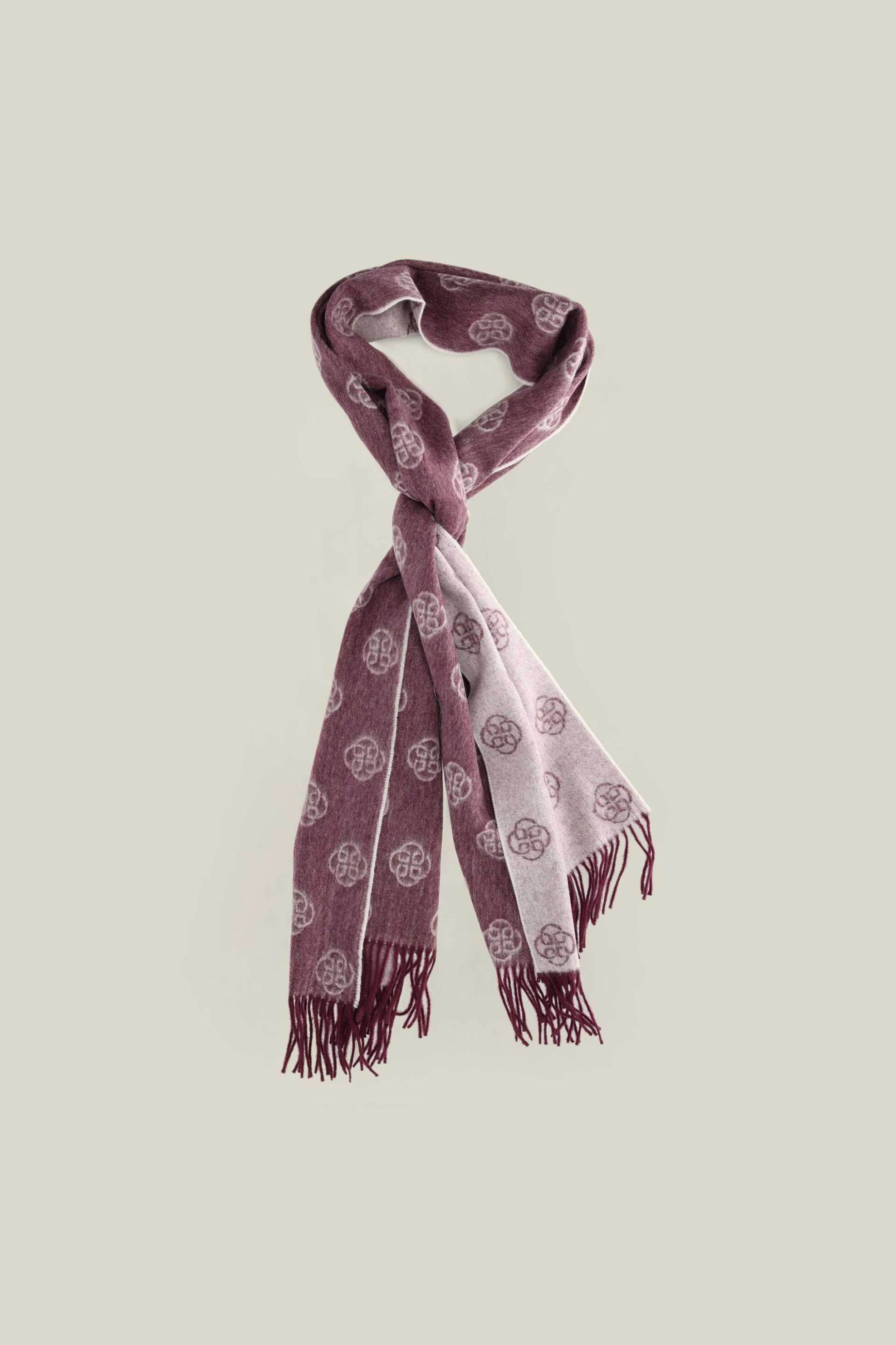 Gant γυναικείο μάλλινο κασκόλ με all-over graphic monogram και κρόσσια | ONE SIZE