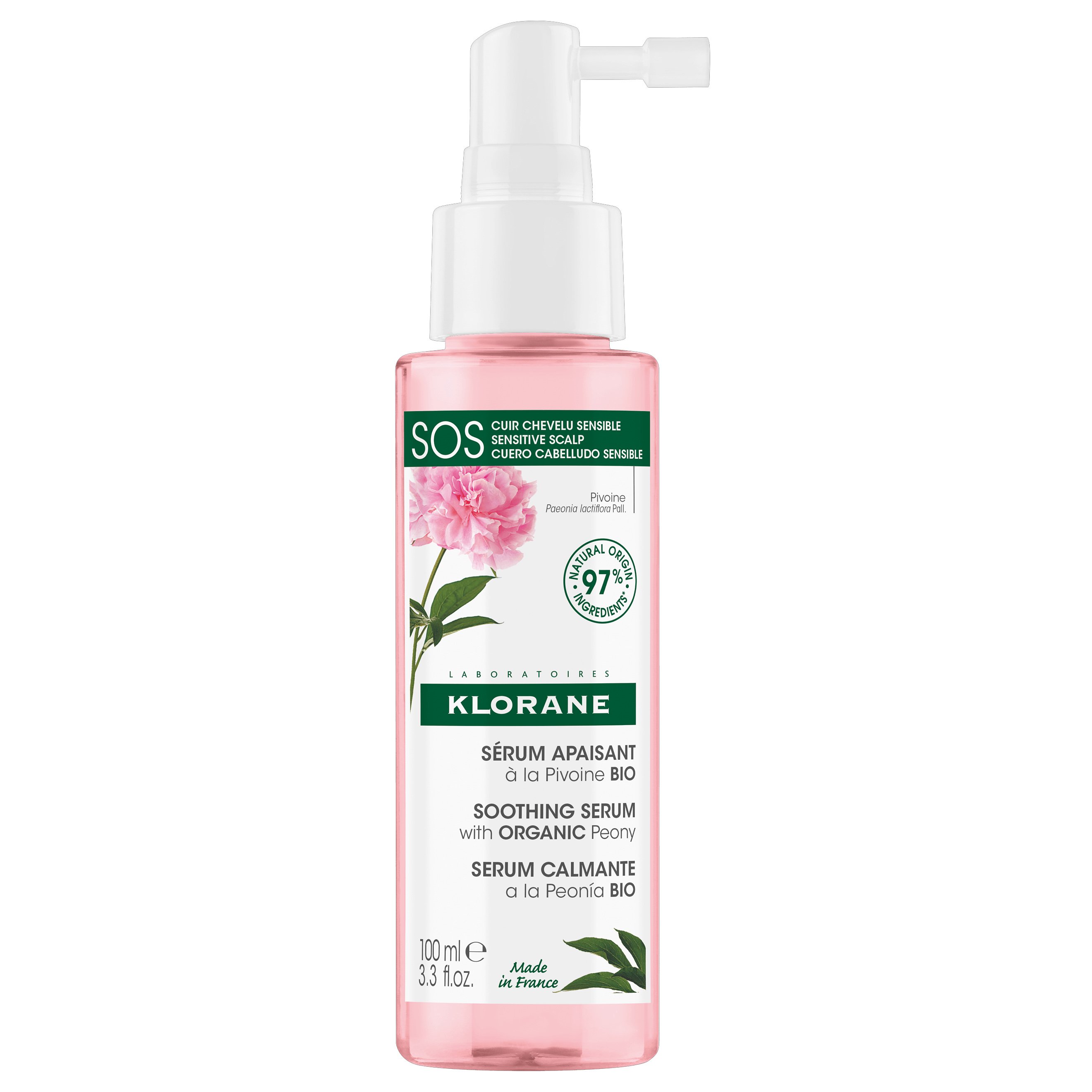 Klorane Peony Soothing & Sensitive Scalp SOS Serum Καταπραϋντικός & Αντι-Ερεθιστικός Ορός για Ευαίσθητο Τριχωτό με Βιολογική Παιώνια 100ml