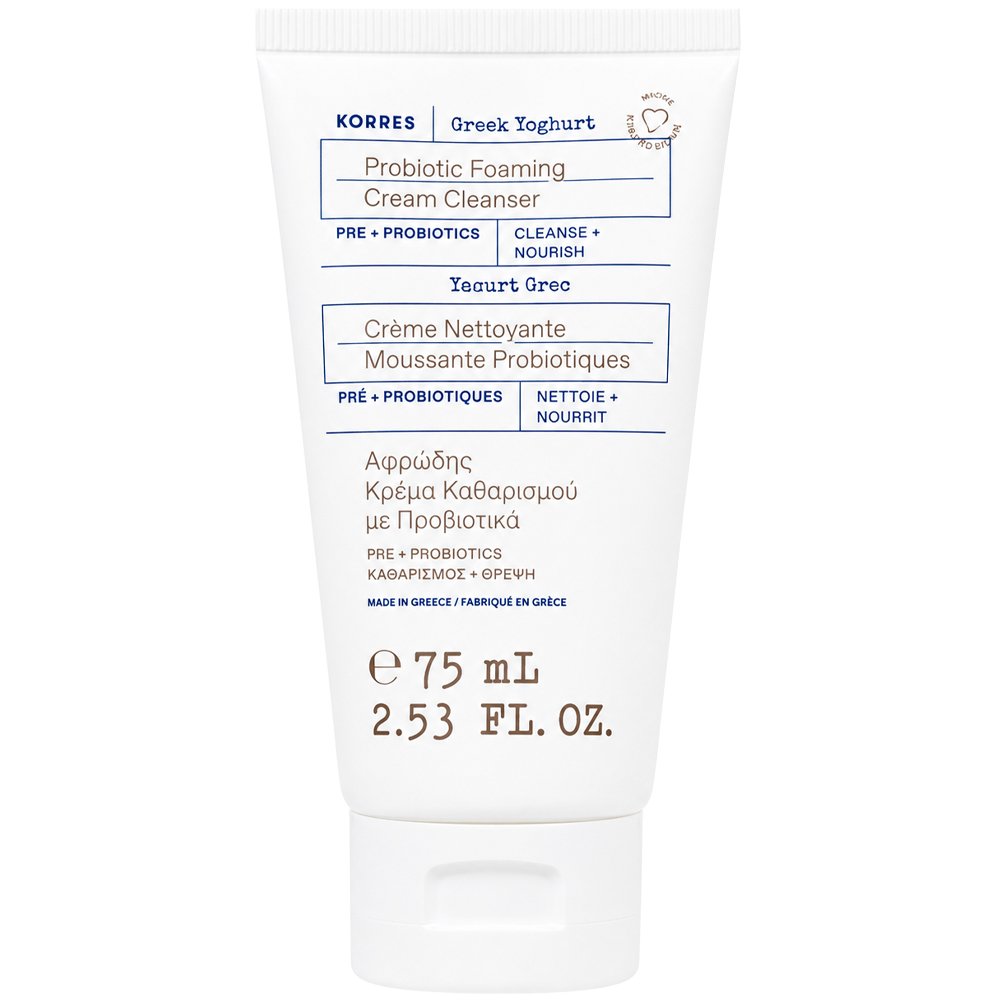 Korres Greek Yoghurt Probiotic Foaming Cream Cleanser Αφρώδης Κρέμα Καθαρισμού & Θρέψης Προσώπου με Προβιοτικά 75ml Travel Size
