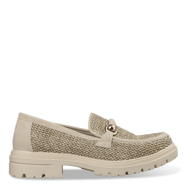 RAFFIA-EFFECT LOAFERS