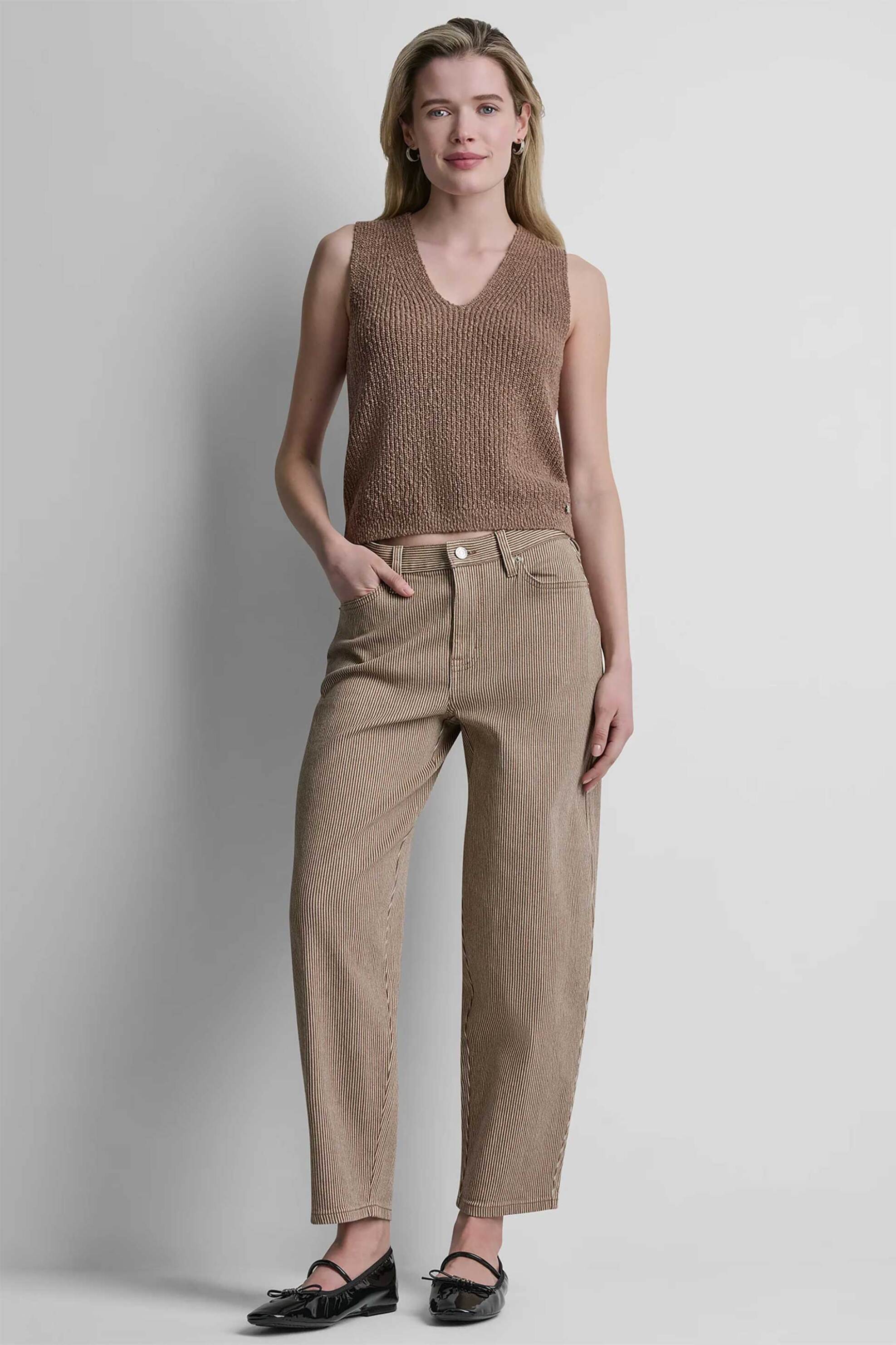 DKNY γυναικείο denim παντελόνι με ρίγες Barrel Fit