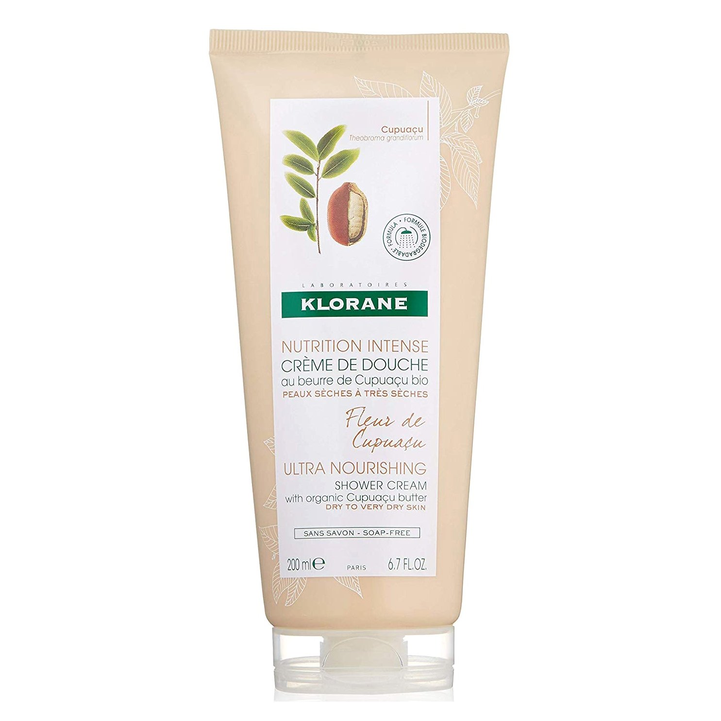 Klorane Fleur de Cupuacu Creme Douche Nutritive Κρεμώδες Αφρόλουτρο με Βιολογικό Άνθος Cupuacu 200ml