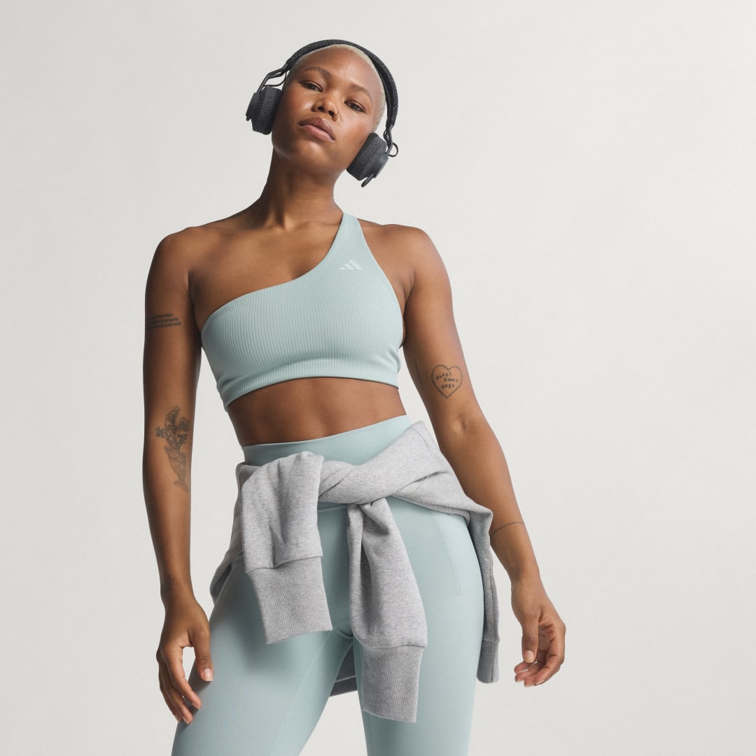 Αθλητικό bra ελαφριάς υποστήριξης Optime Workout Rib One Shoulder